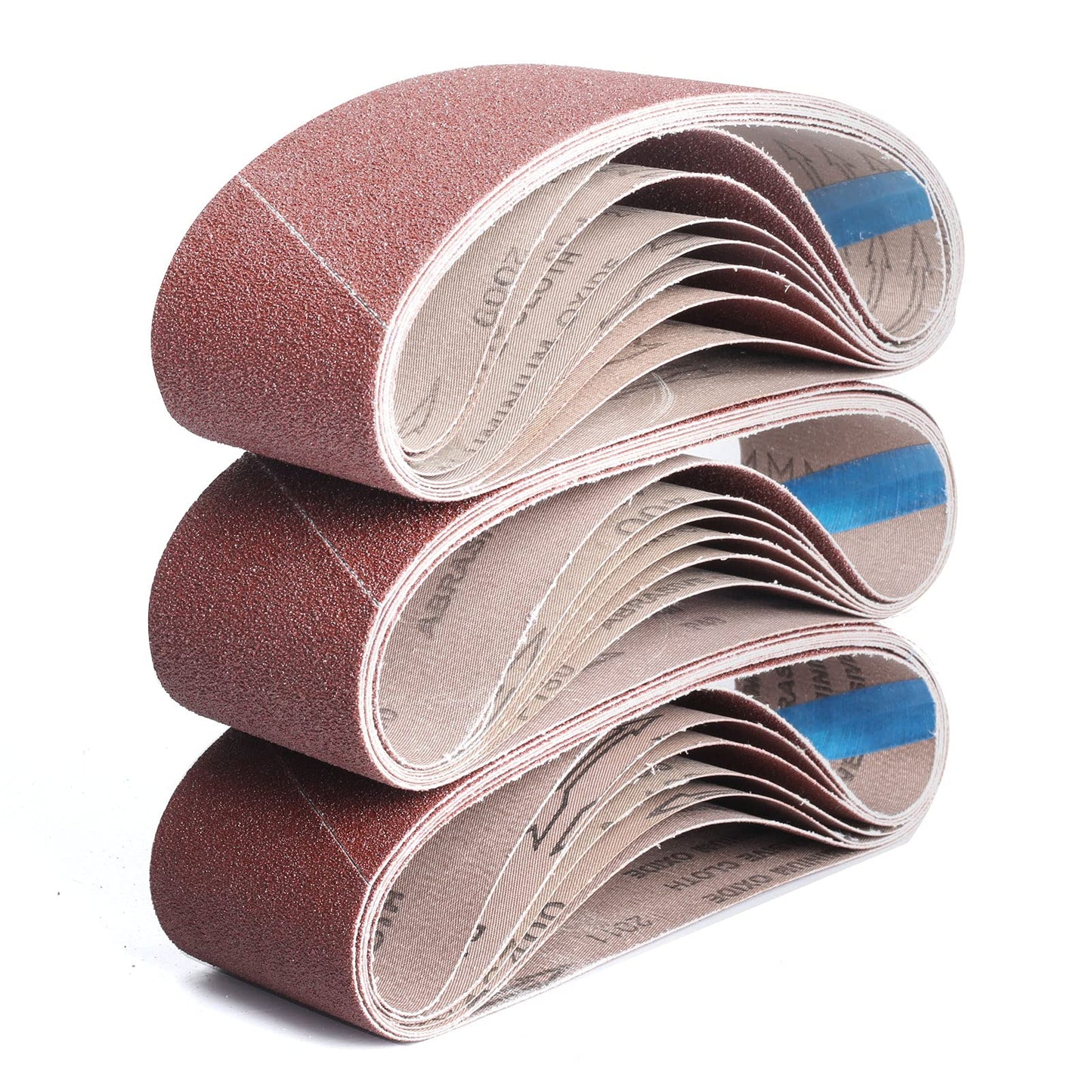 3×18 Inch Belt Sander Sanding Belt, 21 Pack Belt Sander Paper 40/60/80/120/180/240/400 Grits Assortment Aluminum Oxide Sanding Belts for Belt Sander Knife Sharpening Wood Metal Polishing