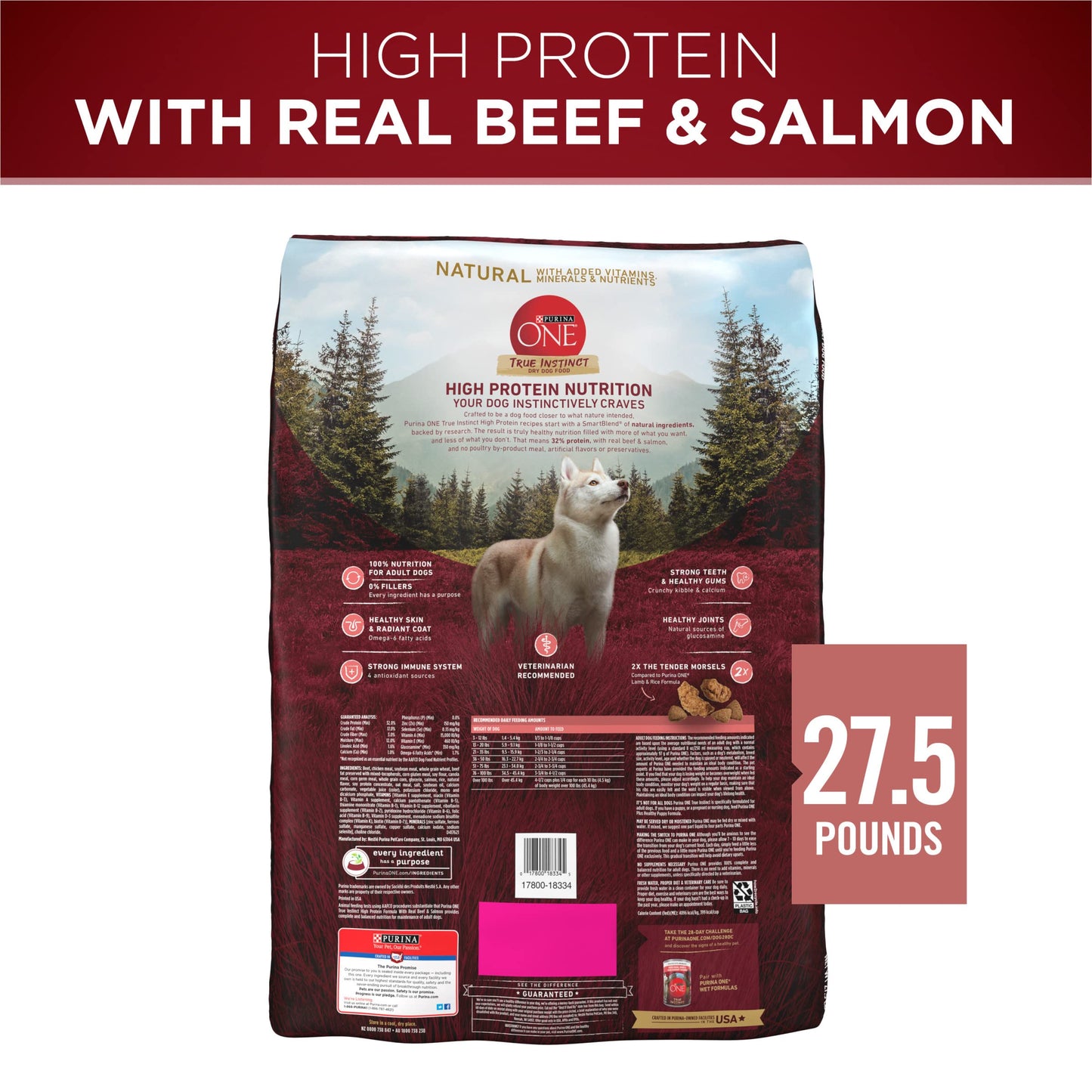 Purina ONE True Instinct With A Blend Of Real Turkey and Venison Dry Dog Food - 36 lb. Bag