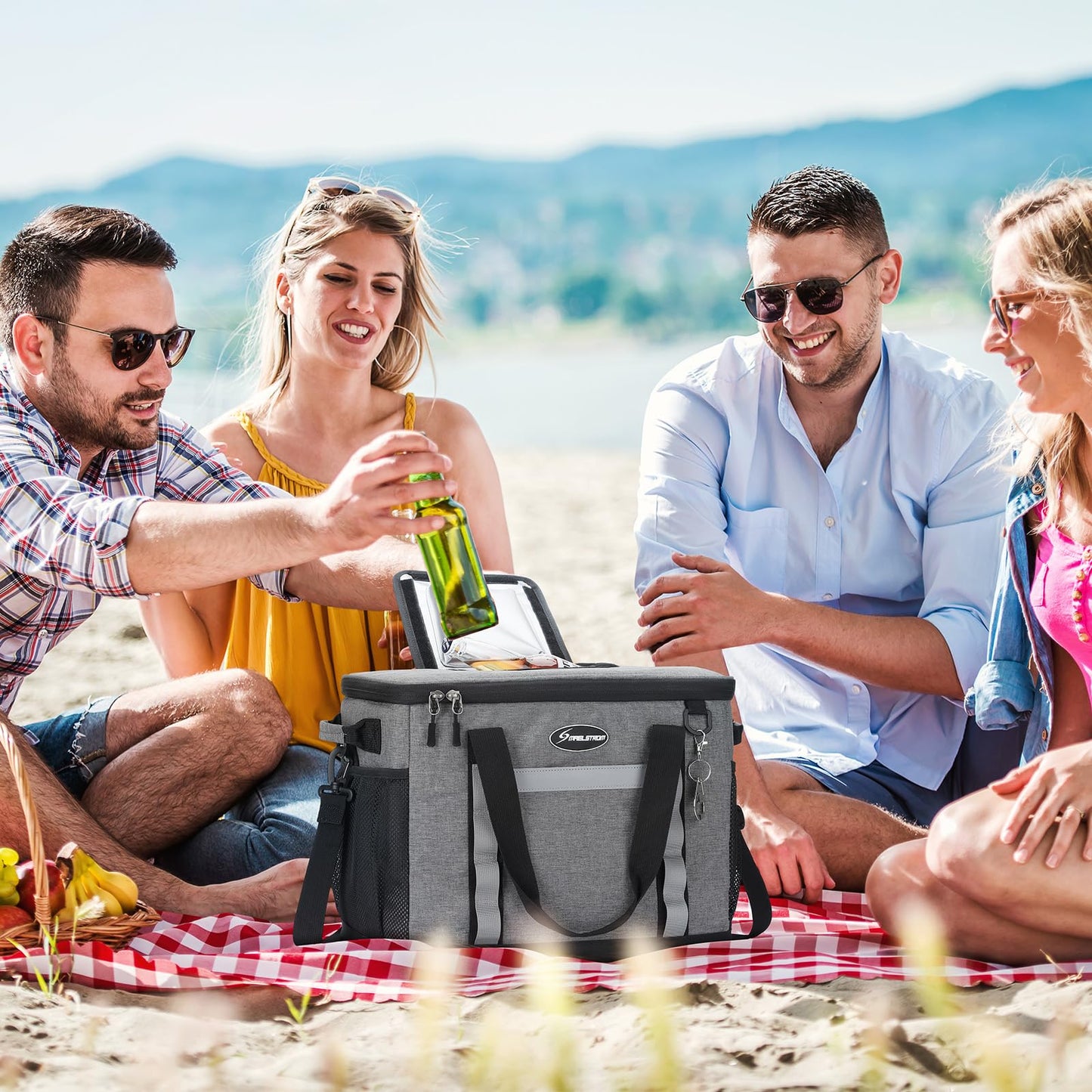 Maelstrom Soft Cooler Bag,Collapsible Soft Sided Cooler,24/30/60/75 Cans Beach Cooler,Ice Chest,Large Leakproof Camping Cooler,Portable Travel Cooler for Grocery Shopping,Camping,Road Trips