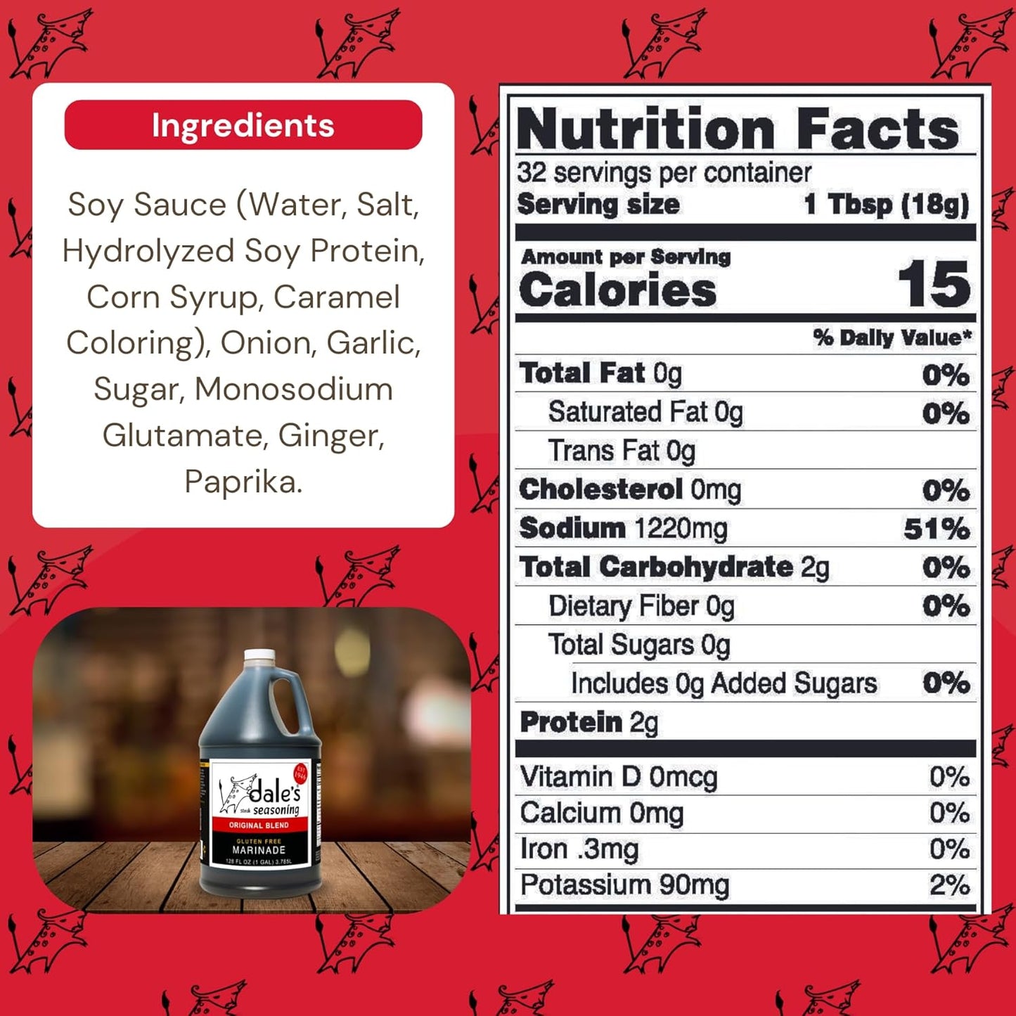 Dale's Steak Seasoning Family Size (1 Gallon) - Gluten Free Steak Marinade