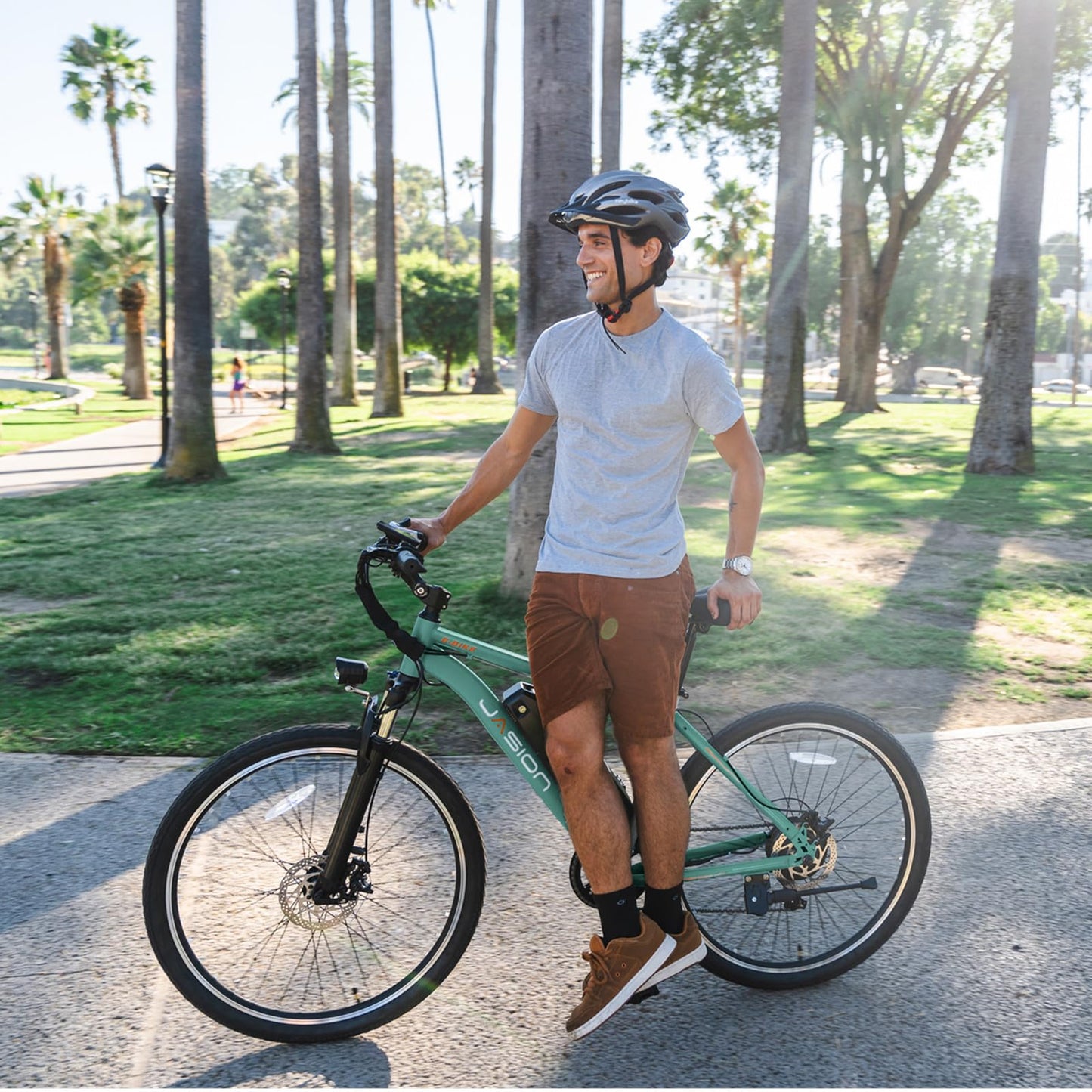 Jasion EB5 Electric Bike for Adults with Peak 500W Brushless Motor, 40Miles 20MPH Commuting Electric Mountain Bike with 360Wh Removable Battery, 7-Speed, 26" Tires and Front Fork Suspension