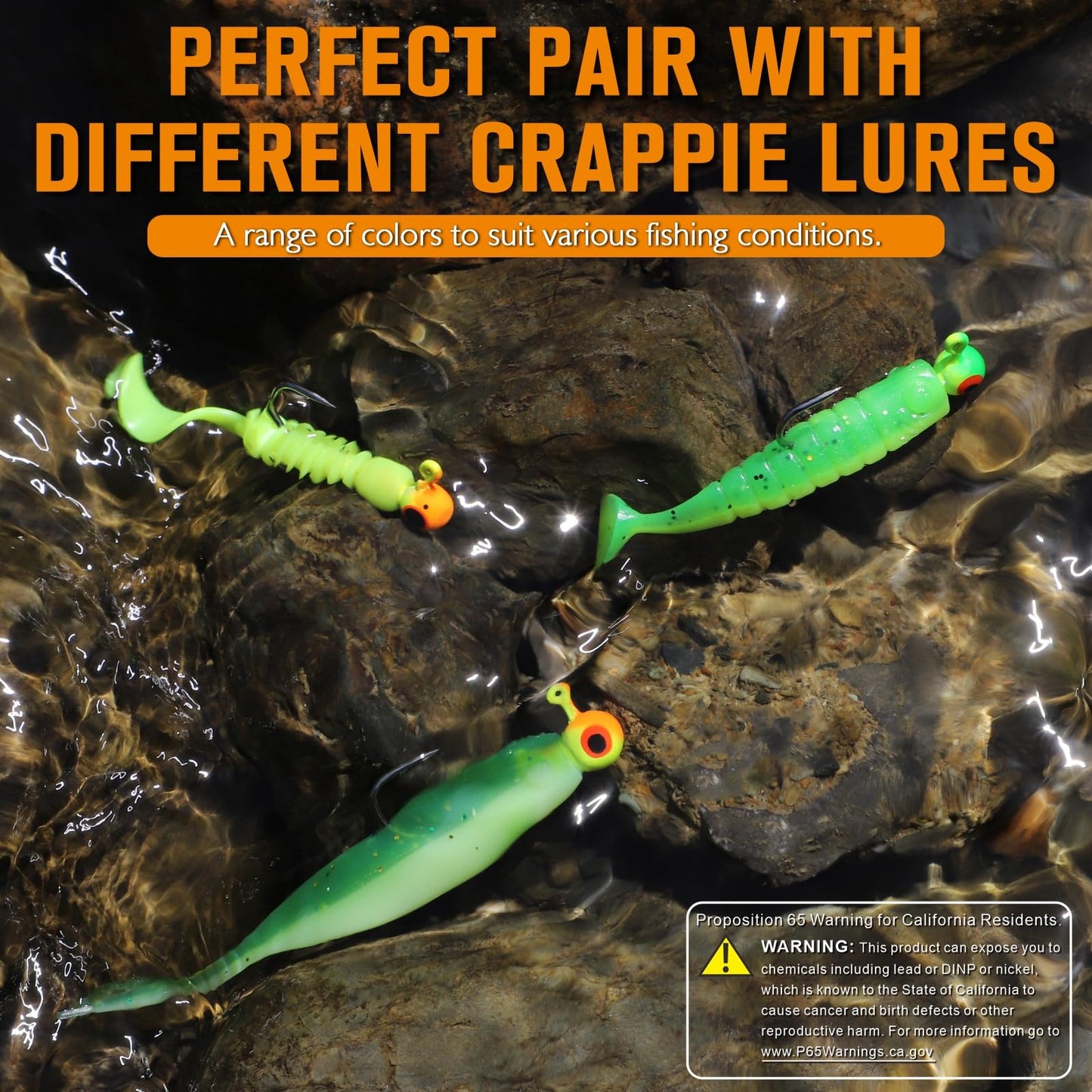 Dovesun Crappie Lures with Jig Heads Kit, Soft Plastic Grubs-Tube Baits 1/8oz 1/16oz 1/32oz Crappie Jigs Walleye Trout Bass Crappie Baits 95-120pcs
