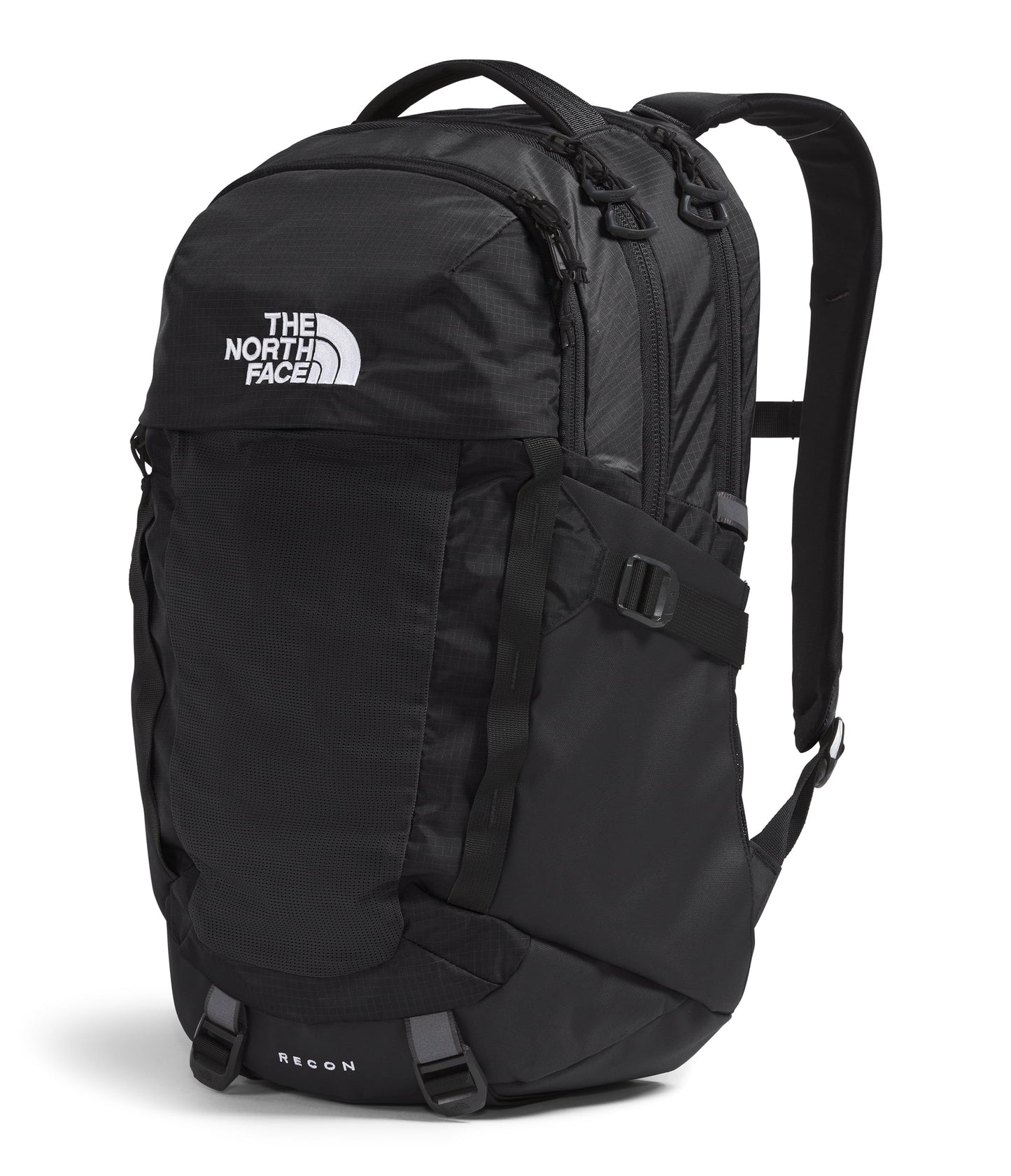 THE NORTH FACE Recon Everyday Laptop Backpack | Daypack with Water Repellent Finish, 16" Laptop Sleeve, 2 Water Bottle Pockets, TNF Black/TNF Black-NPF, One Size