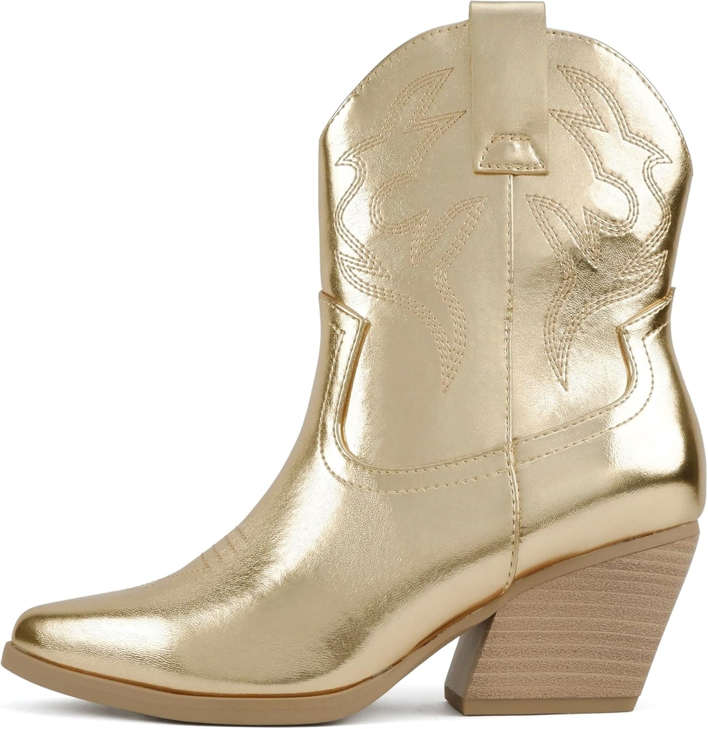 Soda “BLAZING” ~ Women Western Bootie Pointe Toe with Low Heel (Wide Fit Available)