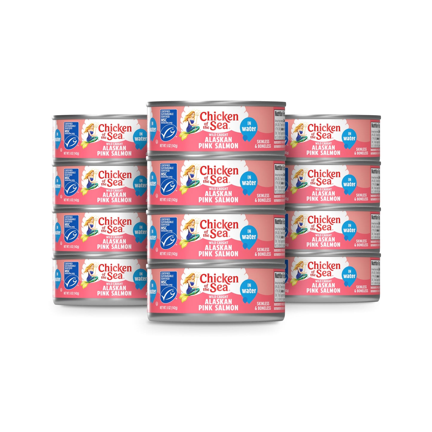 Chicken of the Sea Alaskan Pink Salmon, 14.75 Ounce Cans (Pack of 12), Wild Caught Canned Salmon, Traditional Style