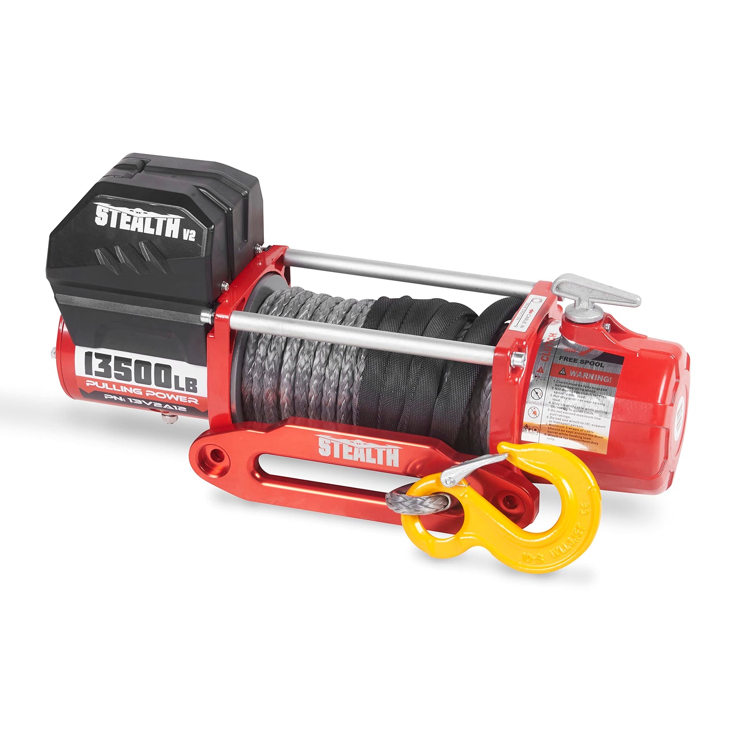 Stealth Winches 13500lb Truck Winch 12V Electric Winch with 2 Wireless remotes and Steel Rope, Perfect for SUV Towing Trailer Winch, Hook, Weatherproof, with Roller Fairlead, Heavy Duty