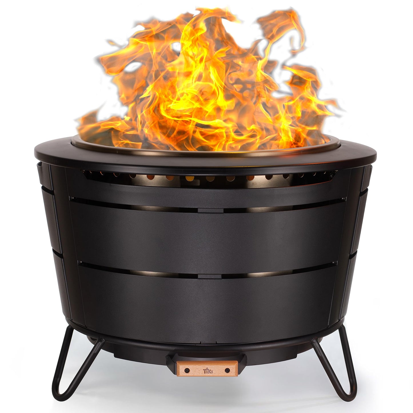 25-Inch Smokeless Patio Fire Pit, Wood Burning with Removable Ash Pan & Weather-Resistant Cover, Modern Black Design – Ideal Outdoor Smokeless Fire Pit for Backyard & Patio