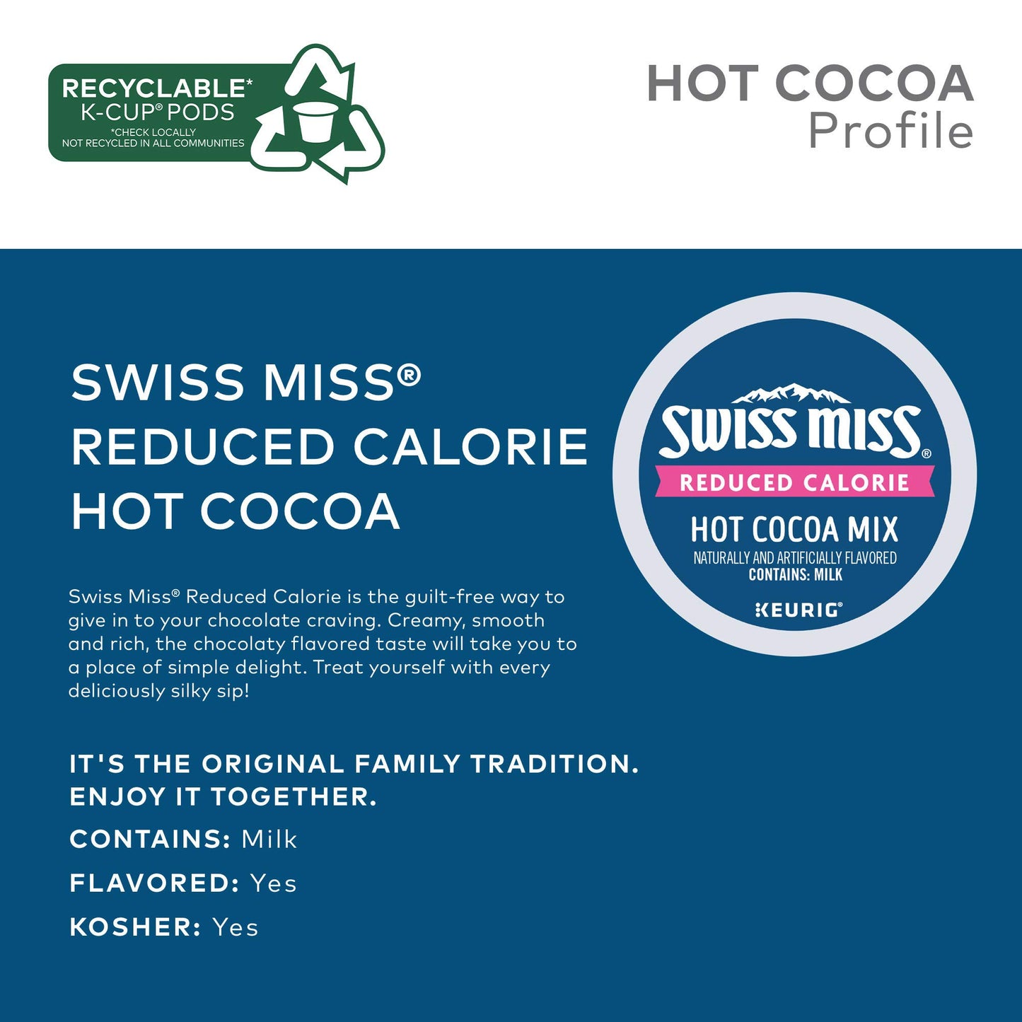 Swiss Miss Milk Chocolate Flavor Hot Cocoa Mix Canister, 76.55 oz.