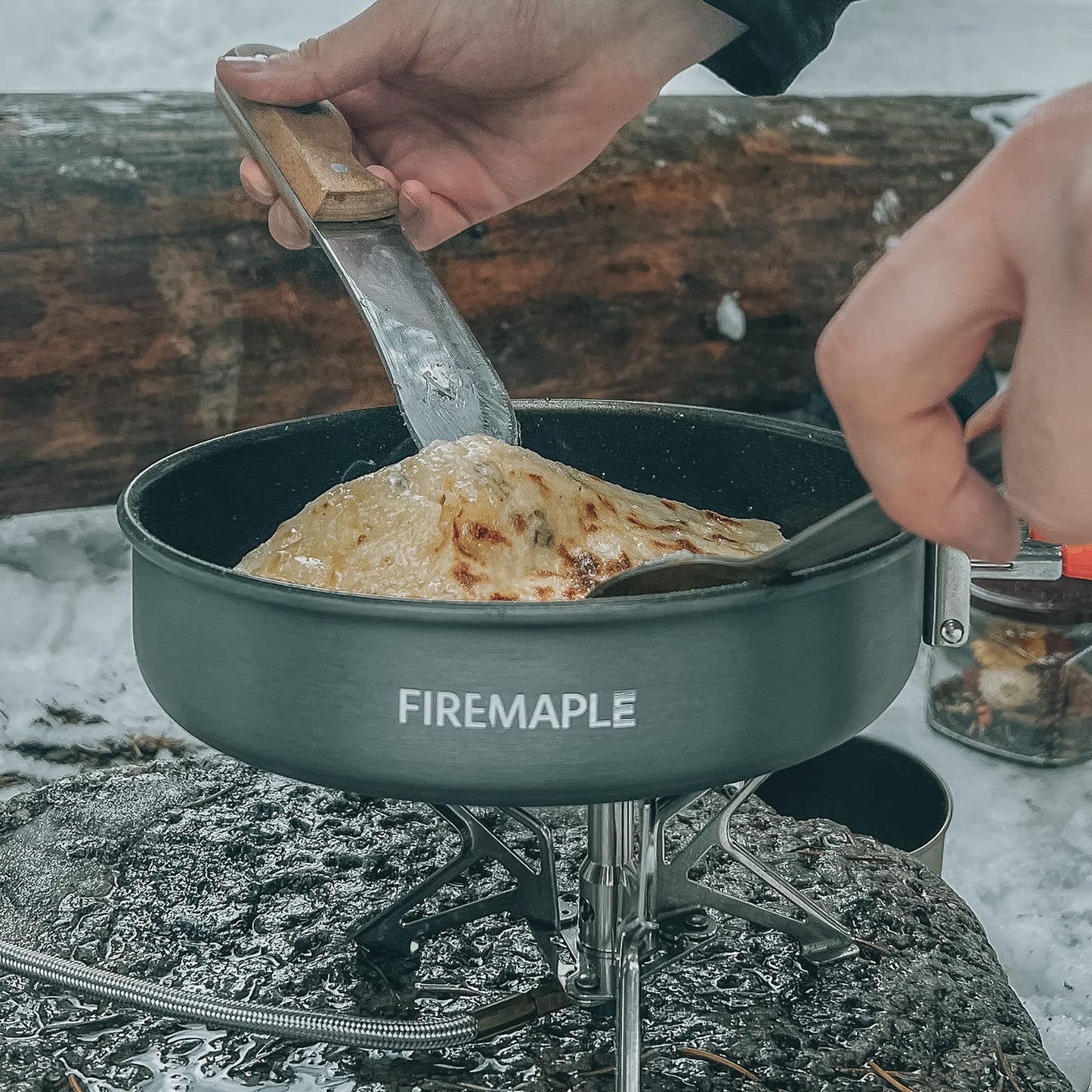 Fire-Maple Feast 4 Piece Camping Cookware Cookware Cookware Kit Outdoor Cookware Set with Pots, Kettle, Saucepans and Spatula for Hiking Fishing Picnic