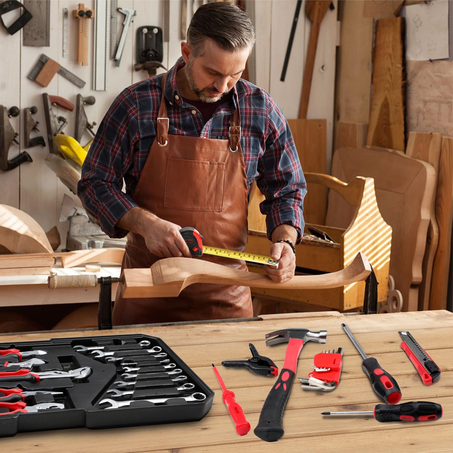 899PCS Tool Set, Household Tool Kit with Rolling Tool Box, Complete Tool Box Set Hand Tool Set with Tool Box, Mechanic Tool Set Rolling Tool Set for Home/Auto Repair Tool Set, Black