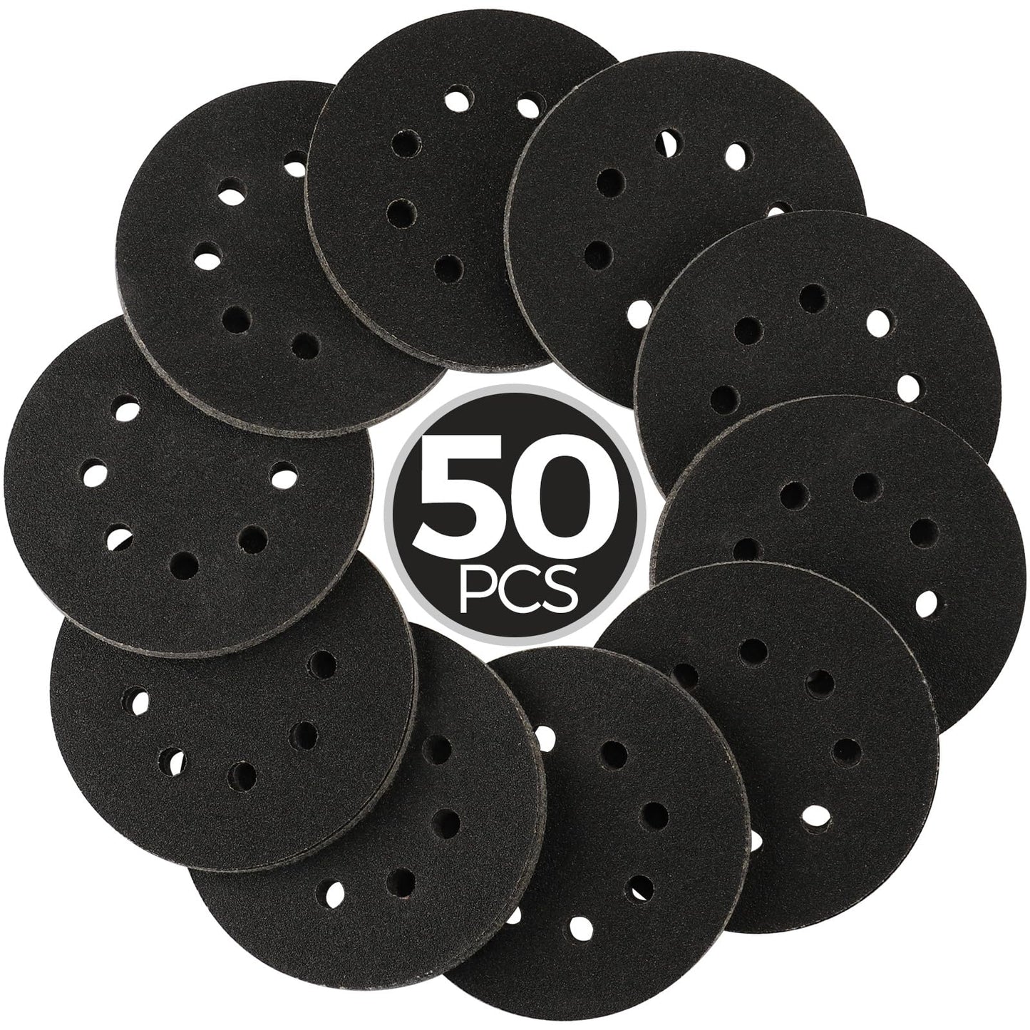 100 PCS 5 Inch Sanding Discs 120 Grit, Round Hook and Loop Sandpaper for Random Orbital Sander