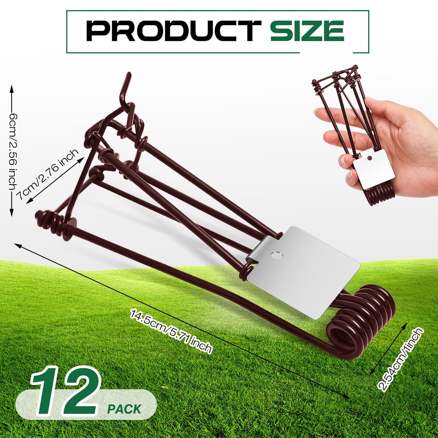 Qualirey 2 Pcs Outdoor Gopher Trap Easy Set Mole Trap Weather Resistant Gopher Killer Vole Killer for Lawn Garden Farm (Black)