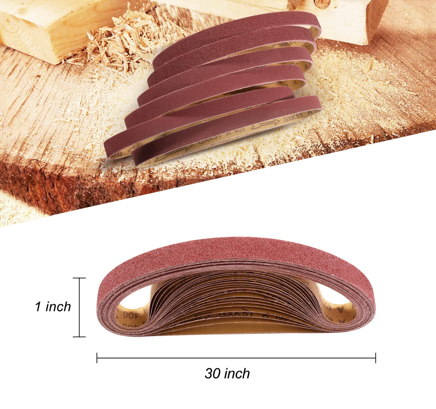 S SATC 3x18 Sanding Belts 20PCS Belt Sander Paper Aluminum Oxide (3 Each of 60/80/120/150/240/400 Grits & 2 of 40 Grits) Ideal for Wood Metal Paint Sanding