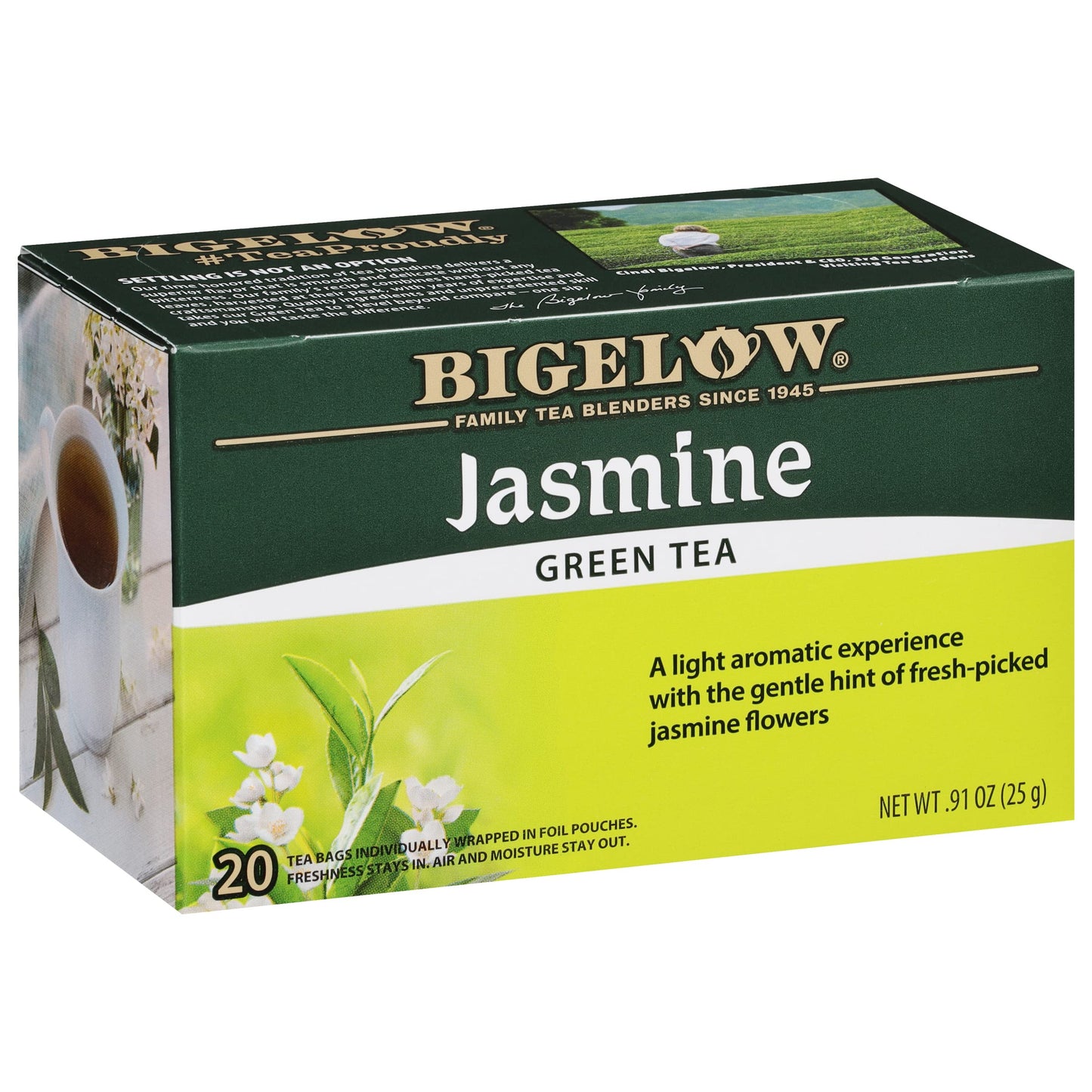 Bigelow Tea Green Tea Variety Pack, Classic Green Tea, Lemon, Pomegranate, Mint, Peach and Constant Comment Flavors, 20 Count Box (Pack of 6), 120 Total Tea Bags