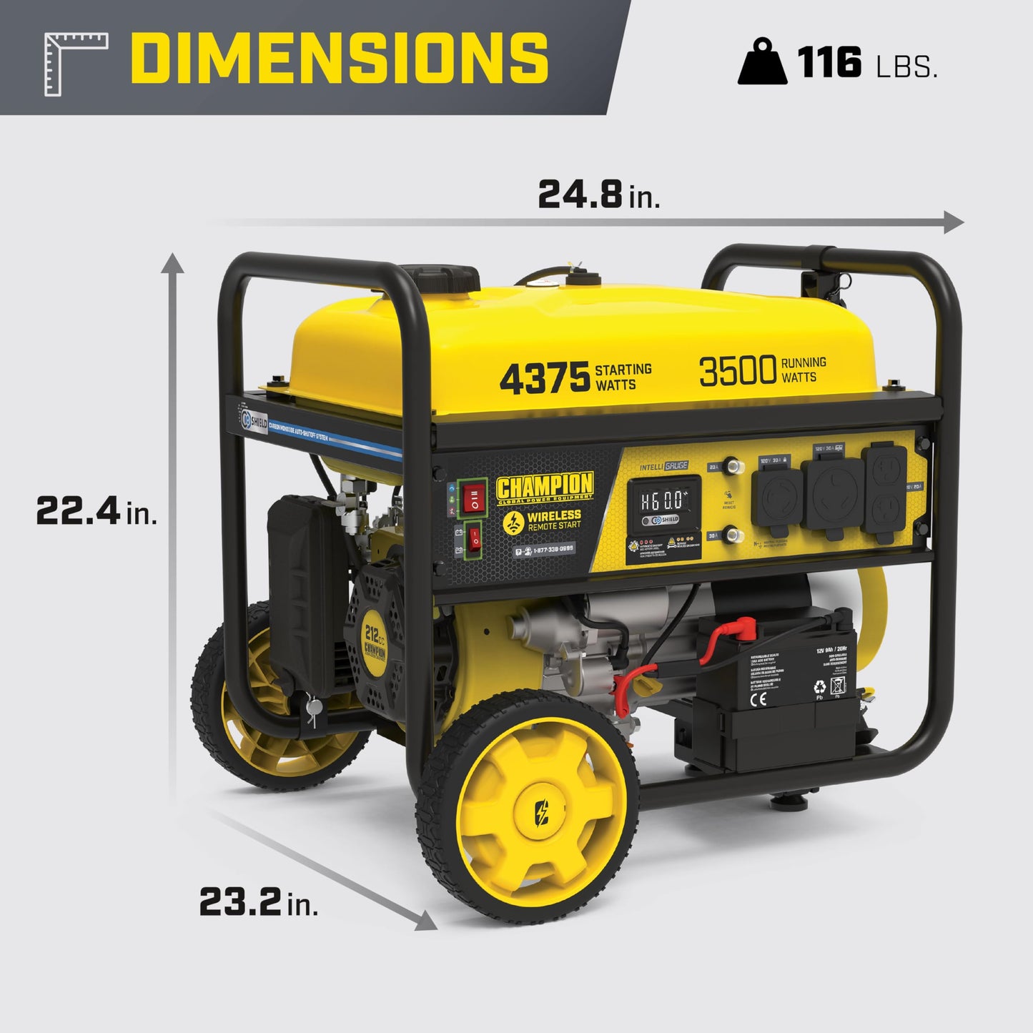 Champion Power Equipment 4375-Watt RV Ready Portable Generator with CO Shield