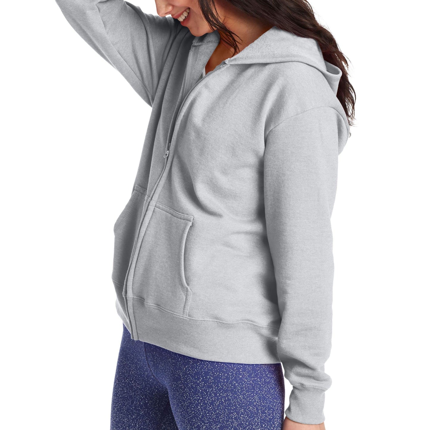 Hanes Women's Hoodie, Ecosmart Fleece Full-zip Hoodie, Zip-up Hooded Sweatshirt