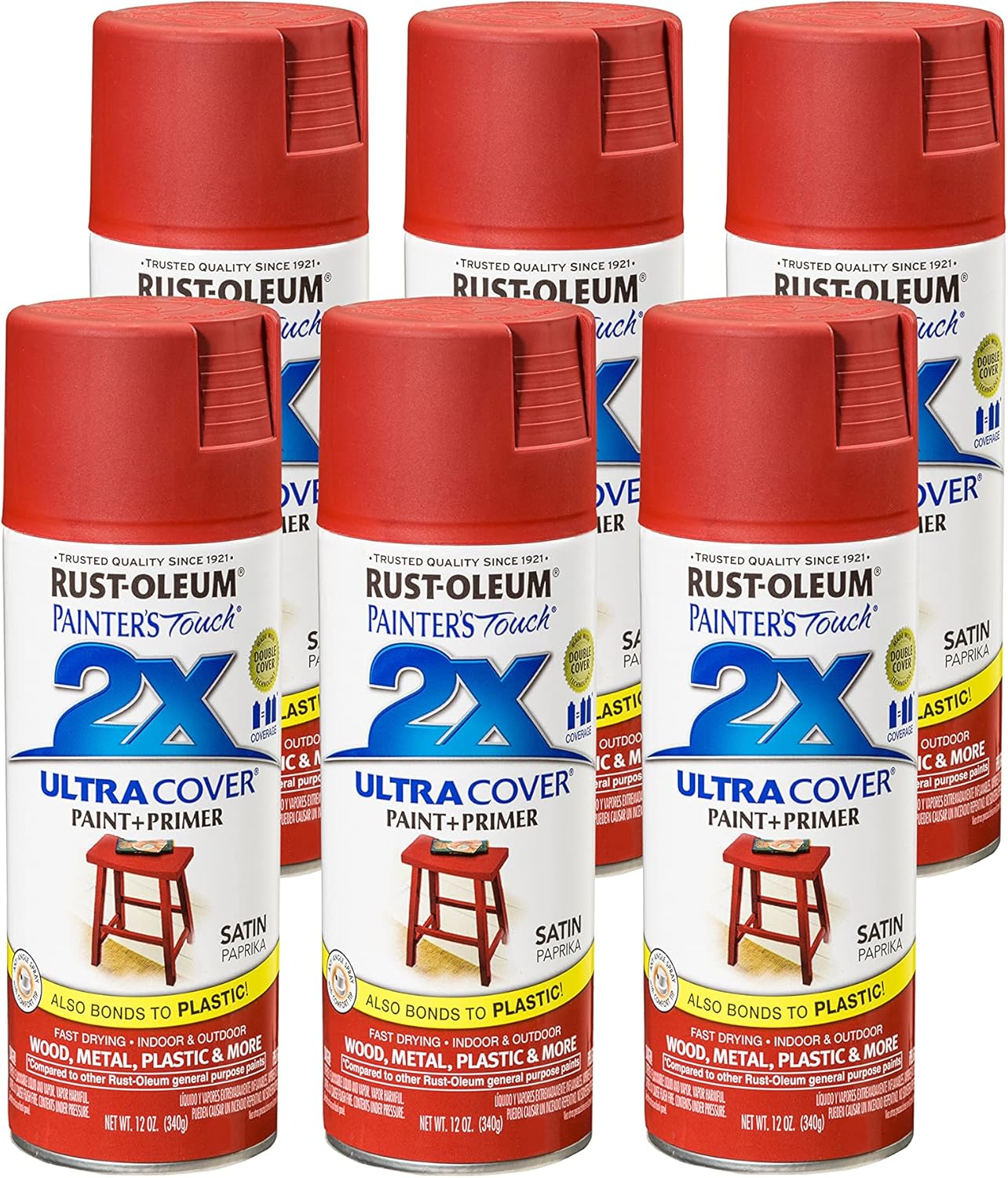 Rust-Oleum 331182 Painter's Touch 2X Ultra Cover Spray Paint, 12 oz, Ultra Matte Black