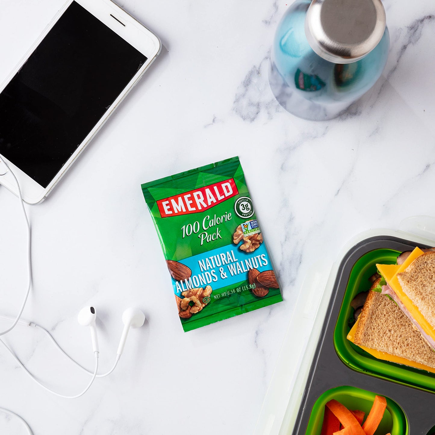 Emerald Nuts Mixed Nuts Variety Pack 18ct (1-Pack) , 100-Calorie Individual Packs , Features Dry Roasted Almonds, Natural Almonds & Walnuts, and Roasted & Salted Cashews