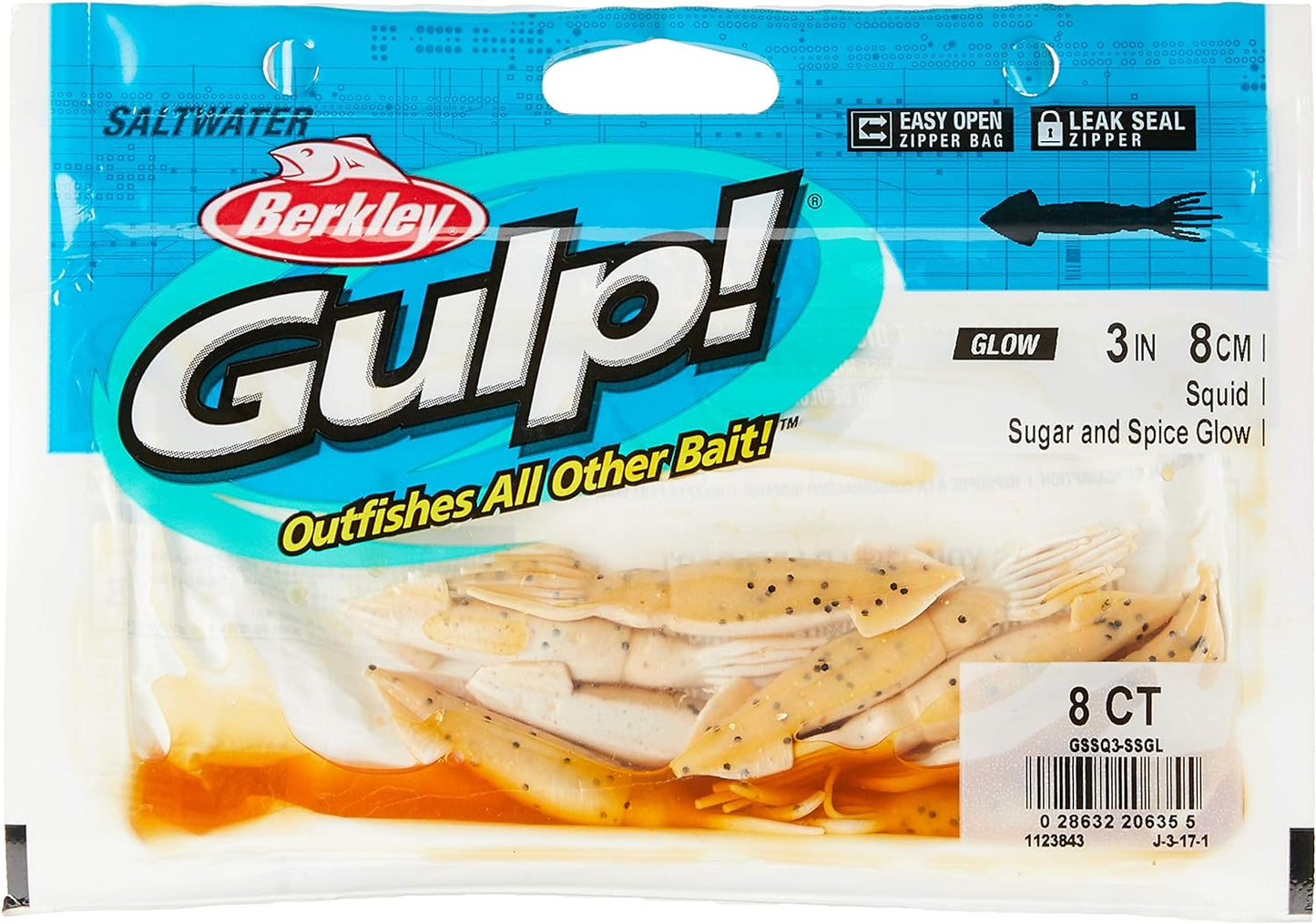 Berkley Gulp! Squid Sugar and Spice Glow, 3-Inch