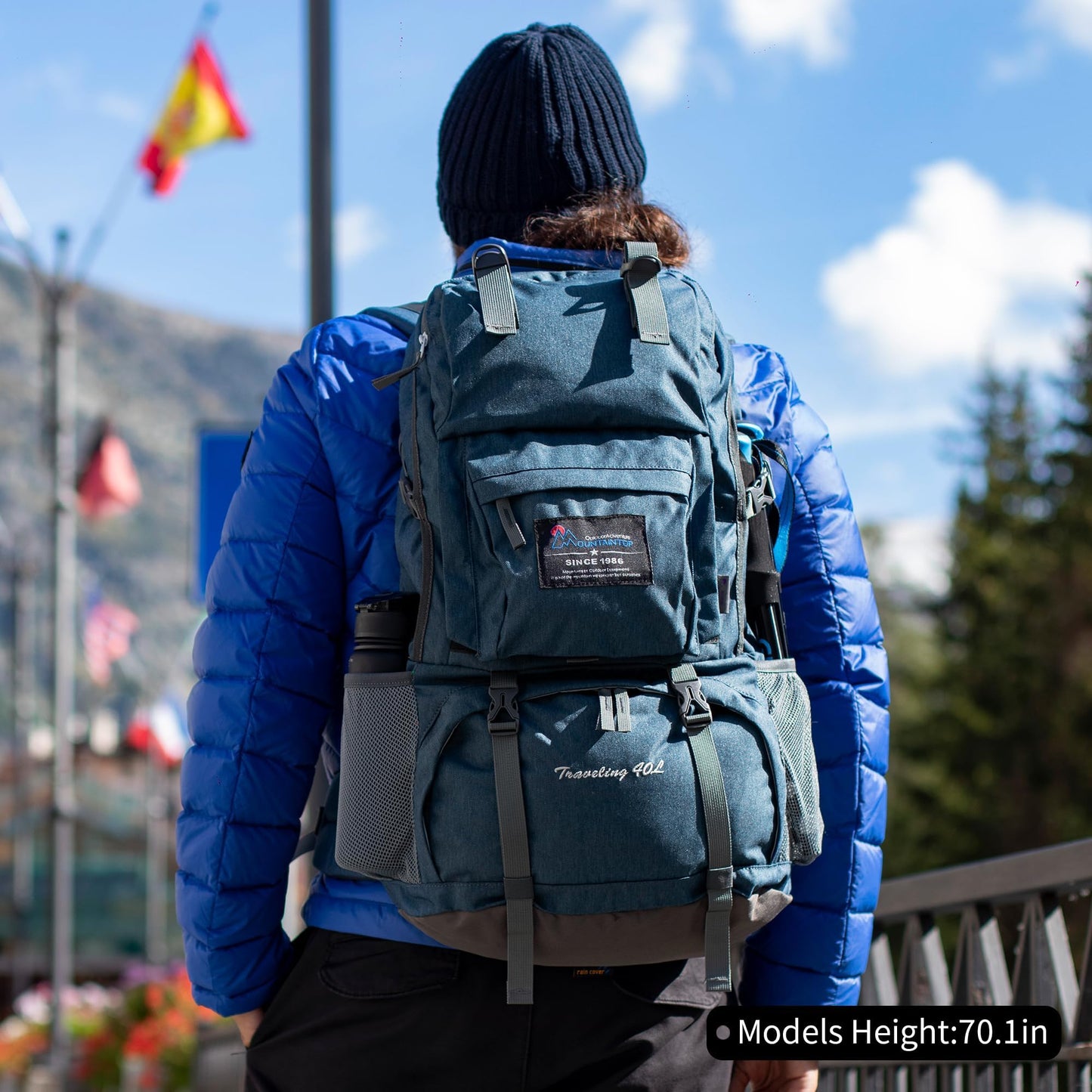MOUNTAINTOP 40L Hiking Backpack Lightweight Travel Backpack for Men&Women Outdoor Camping Backpacking
