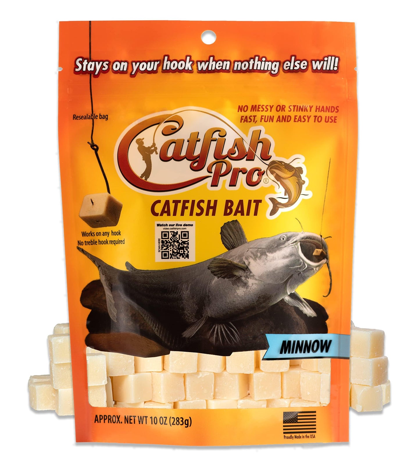 Catfish Pro Catfish Bait - 10oz Bag with 80pcs | Irresistible Scent for Catfish | Mess-Free, Stays On Your Hook When Nothing Else Will | Great for Rod, Reel, Trotline, Jugs & Yoyos Fishing