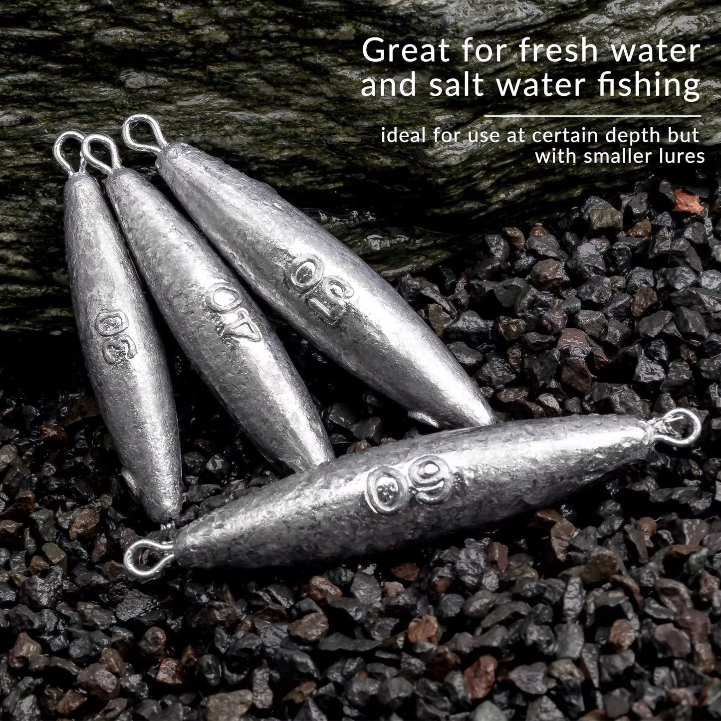 THKFISH Fishing Weights Kit - Inline, Trolling, Double Ring, Tor-pedo, Catfishing, Saltwater & Surf Fishing Weights - Coin, Disc & Pyramid Sinkers