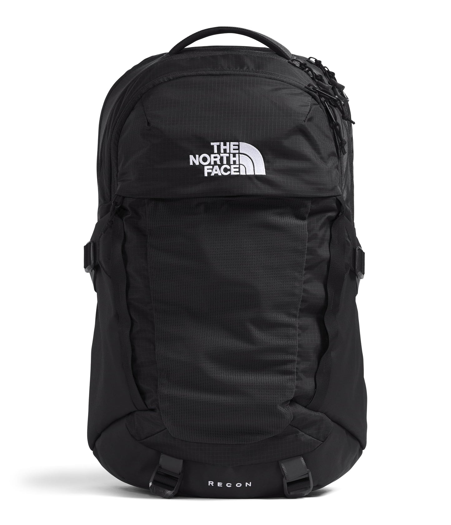 THE NORTH FACE Recon Everyday Laptop Backpack | Daypack with Water Repellent Finish, 16" Laptop Sleeve, 2 Water Bottle Pockets, TNF Black/TNF Black-NPF, One Size