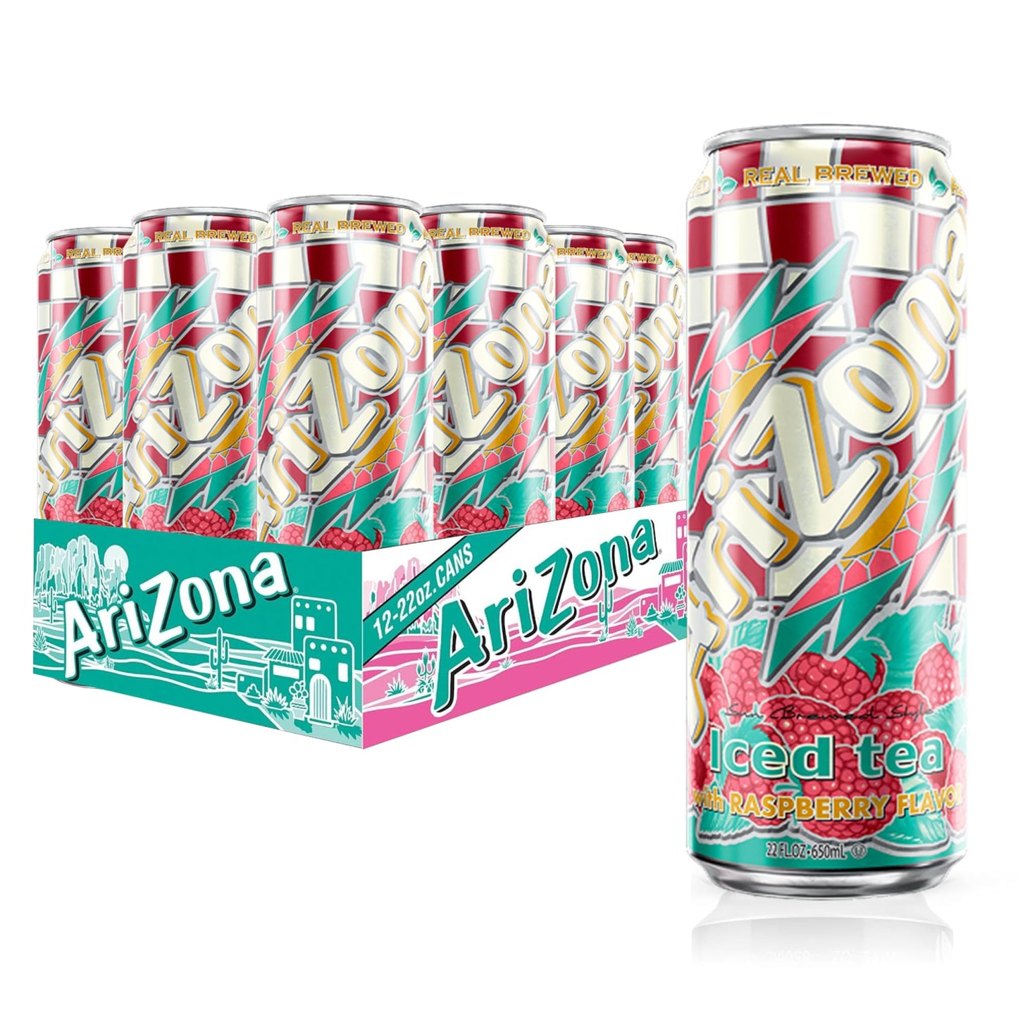 AriZona Green Tea with Ginseng and Honey - Big Can, 22 Fl Oz (Pack of 12)