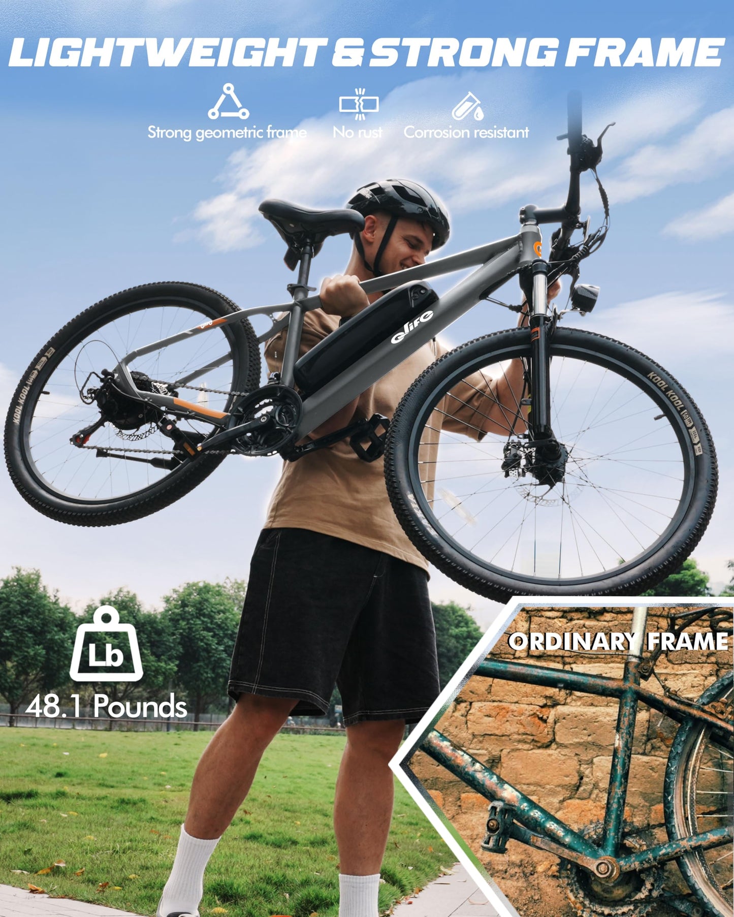 Racer Electric Bike for Adults - 21-Speed Mountain Lightweight Ebike with Peak 750W 22MPH Brushless Motor, 375Wh Removable Battery, 26X2.1 Tire Step Over E-MTB, Up to 40 Miles