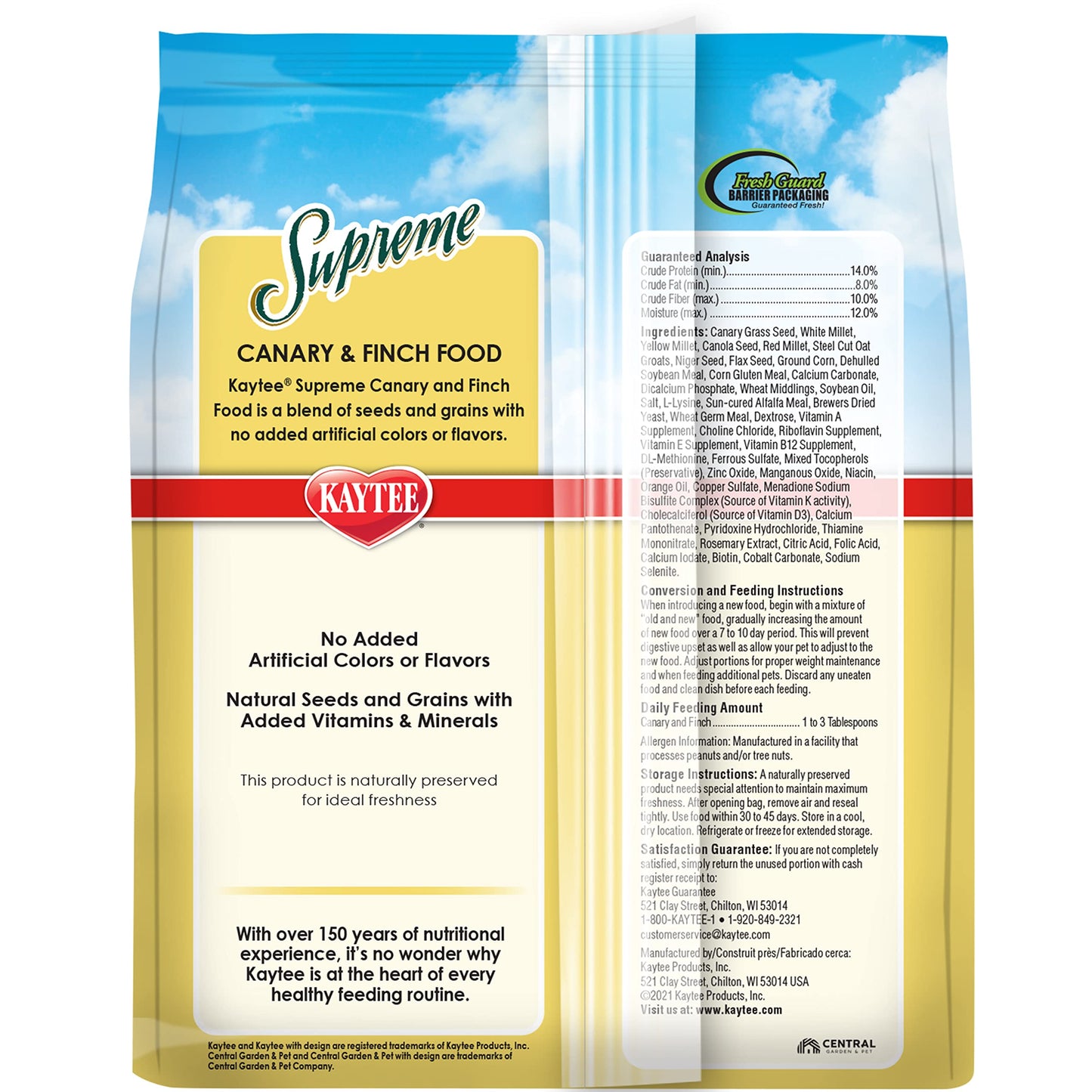 Kaytee Supreme Pet Canary & Finch Food, 20 lb