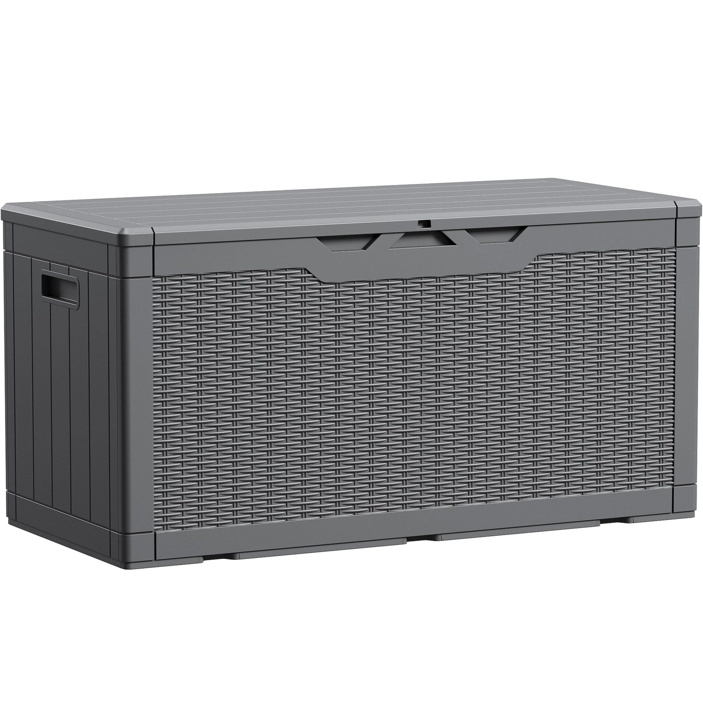 Devoko 100 Gallon Waterproof Large Resin Deck Box Indoor Outdoor Lockable Storage Container for Patio Furniture Cushions Garden Tools (100 Gallon, Black)