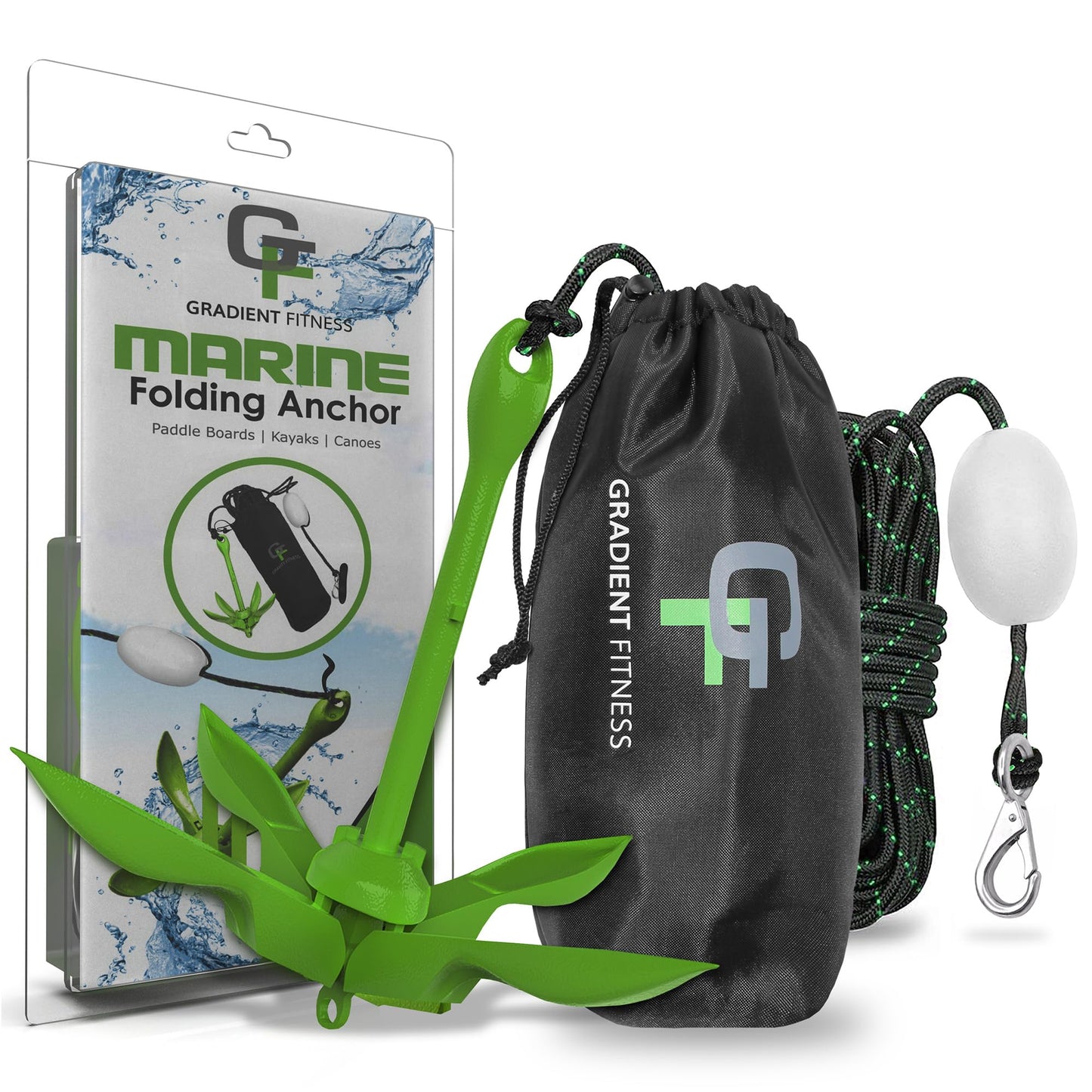 Gradient Fitness Kayak Anchor | Paddle Board Anchor, Small Boat and Canoe Anchors, Jet Ski Anchor, Jetski Accessory, PWC Anchor, Kayak Anchor Kit.