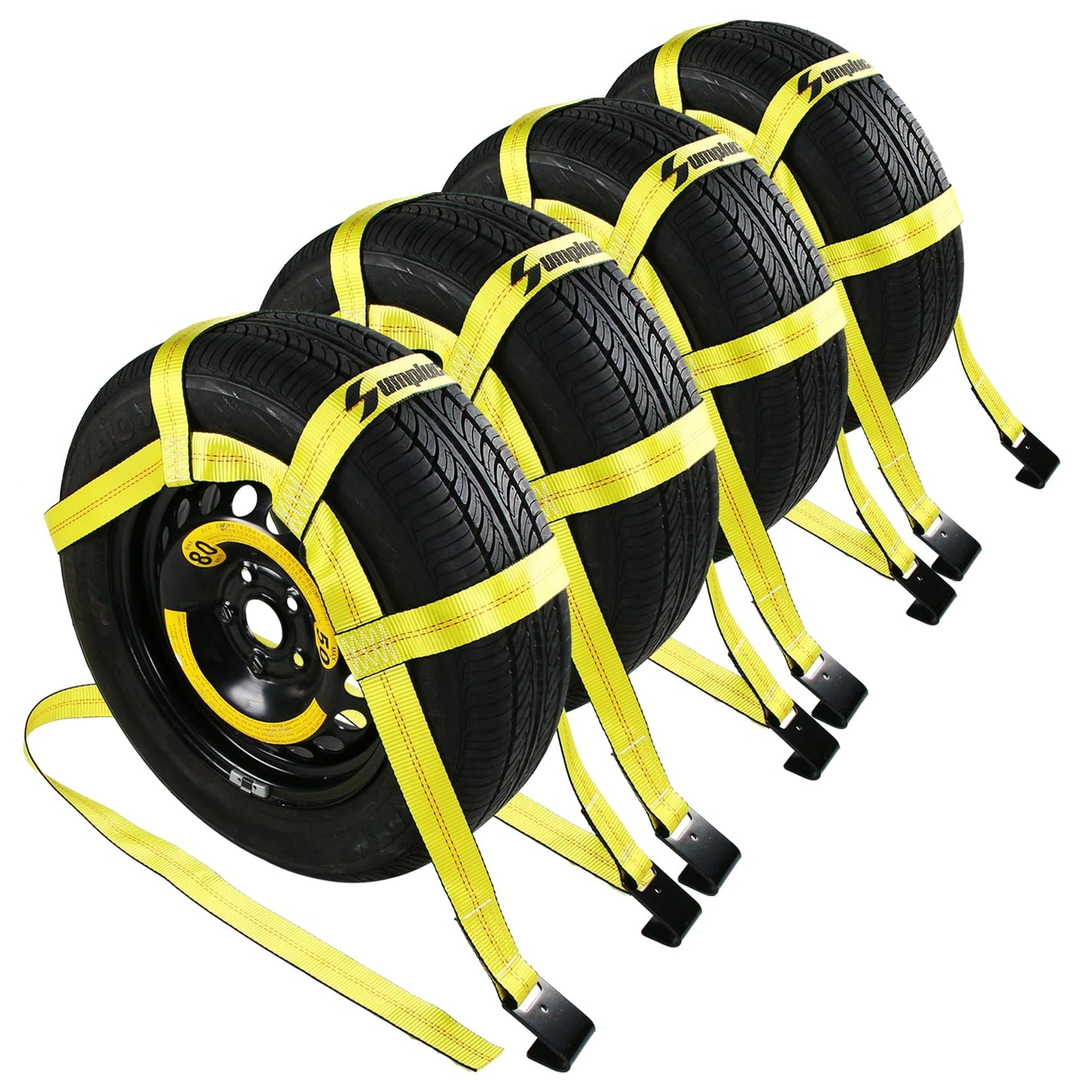 Tow Dolly Basket Straps with Flat Hook-2 Pack,Car Wheel Strap Tire Bonnet Net Fits 14"-19" Tires Auto Universal Vehicle Car Dolly Ropes Accessories