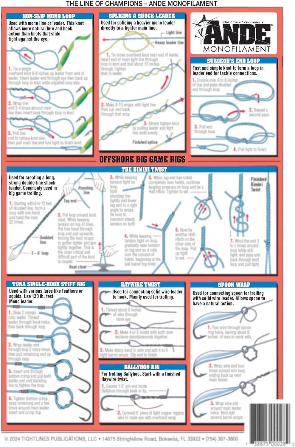 Quick Reference Fishing Knots #1 - Waterproof Guide to 18 Essential Fishing Knots | Portable & Built to Last | Double-Sided Easy to Read Diagrams | Fishermen's Knot Tying #1