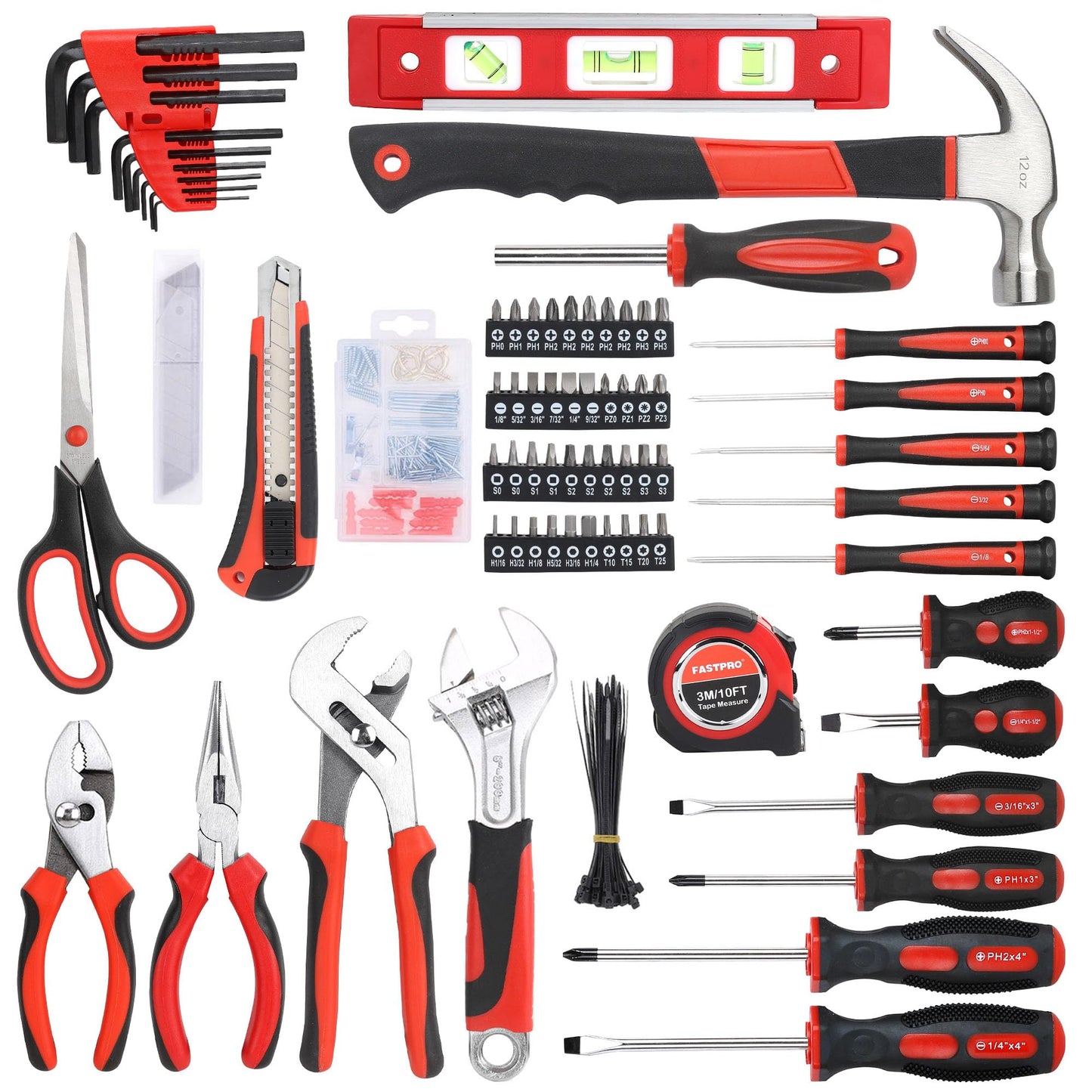 FASTPRO 220-Piece Home Tool Set, Household Repairing Tool Kit
