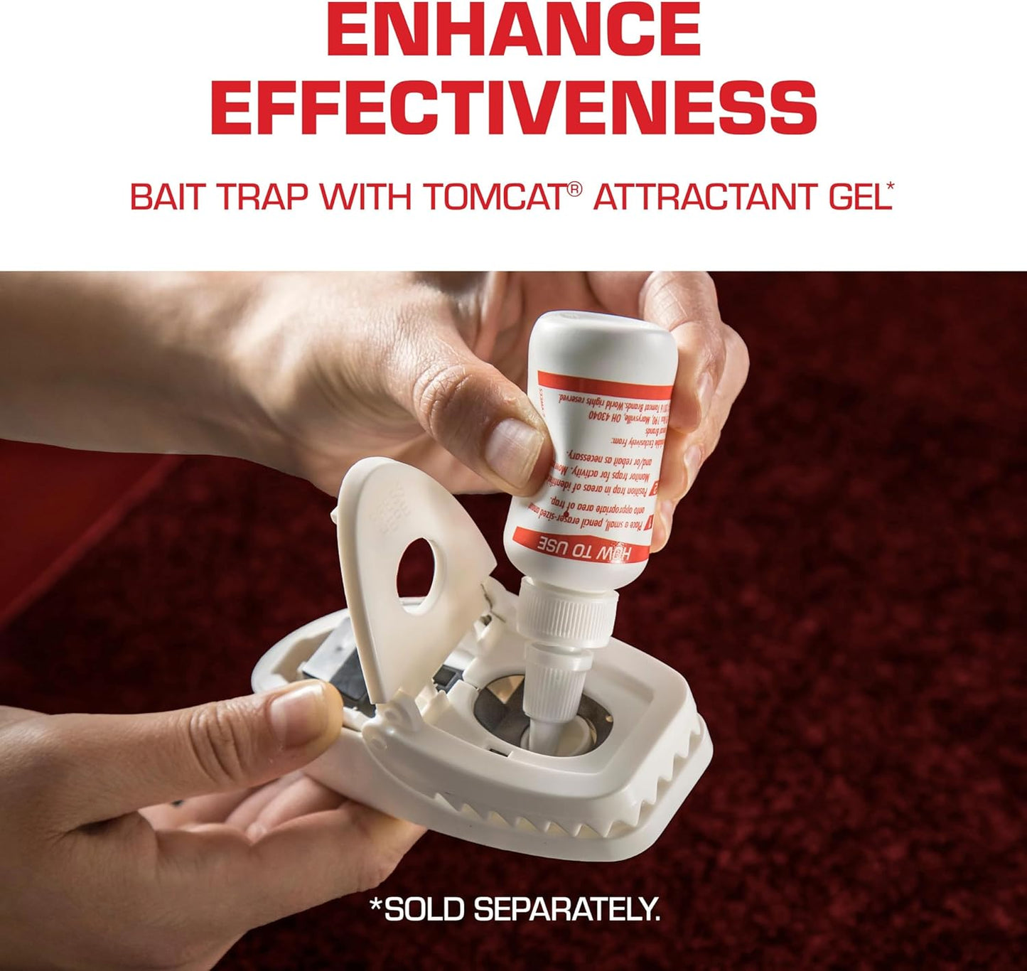 Tomcat Press 'N Set Mouse Trap for Indoor or Outdoor Use, Plastic Spring-Loaded Mouse Killer with Grab Tab, 2 Traps