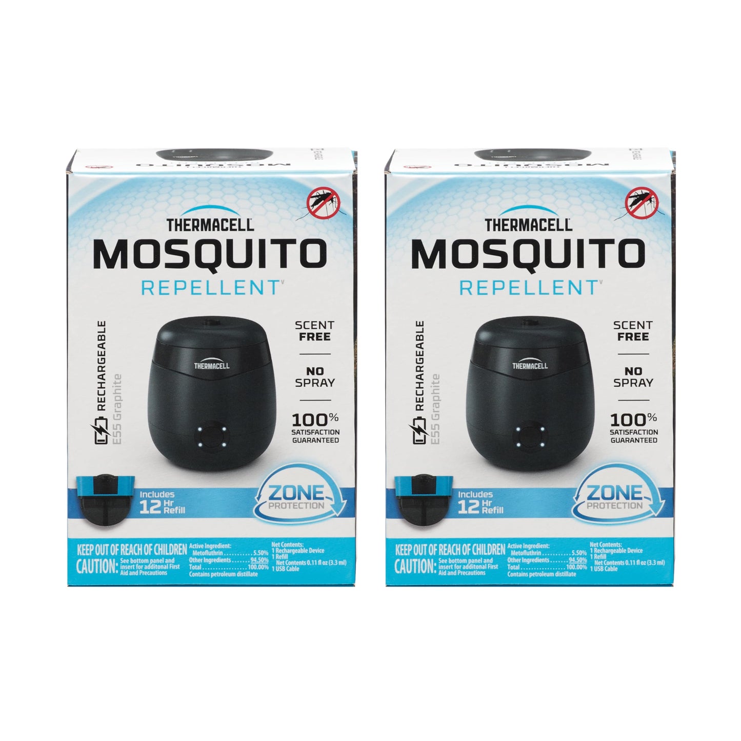 Thermacell Mosquito Repellent E-Series Rechargeable Repeller; Patio Shield 20’ Mosquito Protection Zone; Includes 12-Hr Repellent Refill; No Flame or Scent; Bug Spray and Bug Zapper Alternative