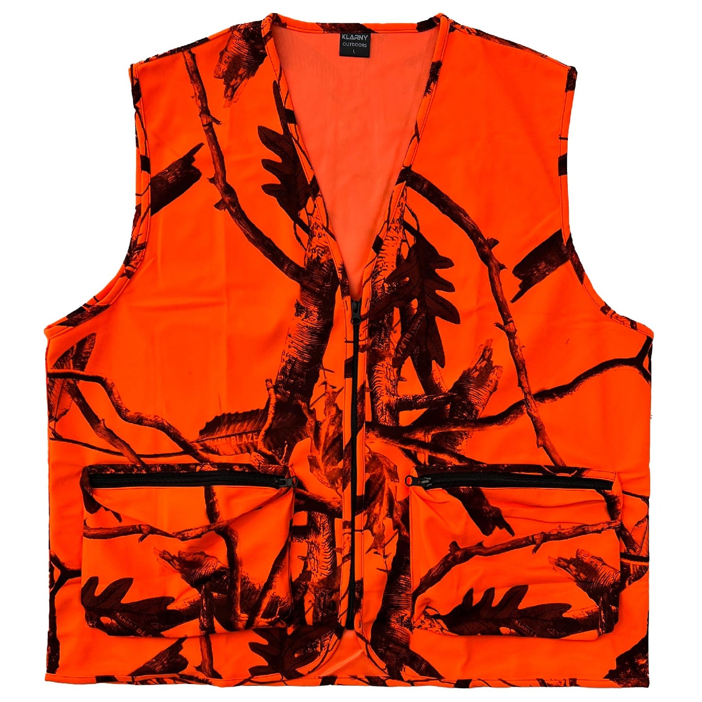 Klarny Blaze Orange Hunting Vest with Pockets, High-Visibility, Waterproof, Ultra-Quiet Deer and Bow Hunting Gear Accessories