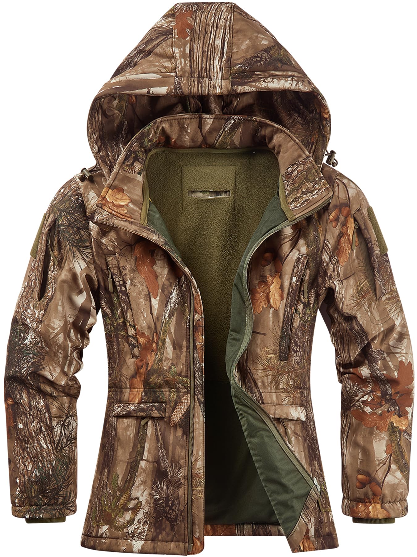 NEW VIEW Womens Hunting Clothes, Upgraded Ultra-Quiet Water Resistant Camo Hunting Jacket for Duck Waterfowl Deer Hunting