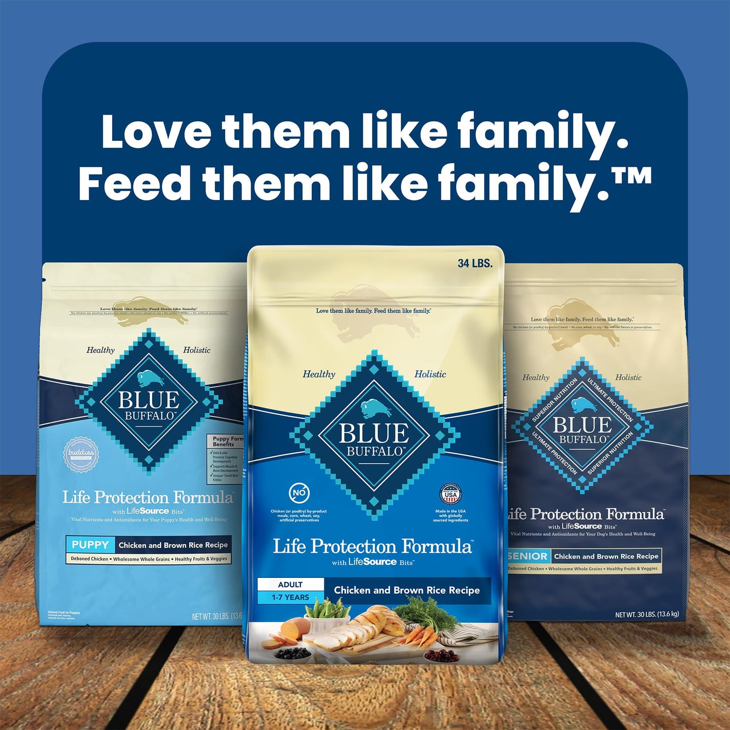 Blue Buffalo Life Protection Formula Adult Dry Dog Food, Helps Build and Maintain Strong Muscles, Made with Natural Ingredients, Chicken & Brown Rice Recipe, 15-lb. Bag