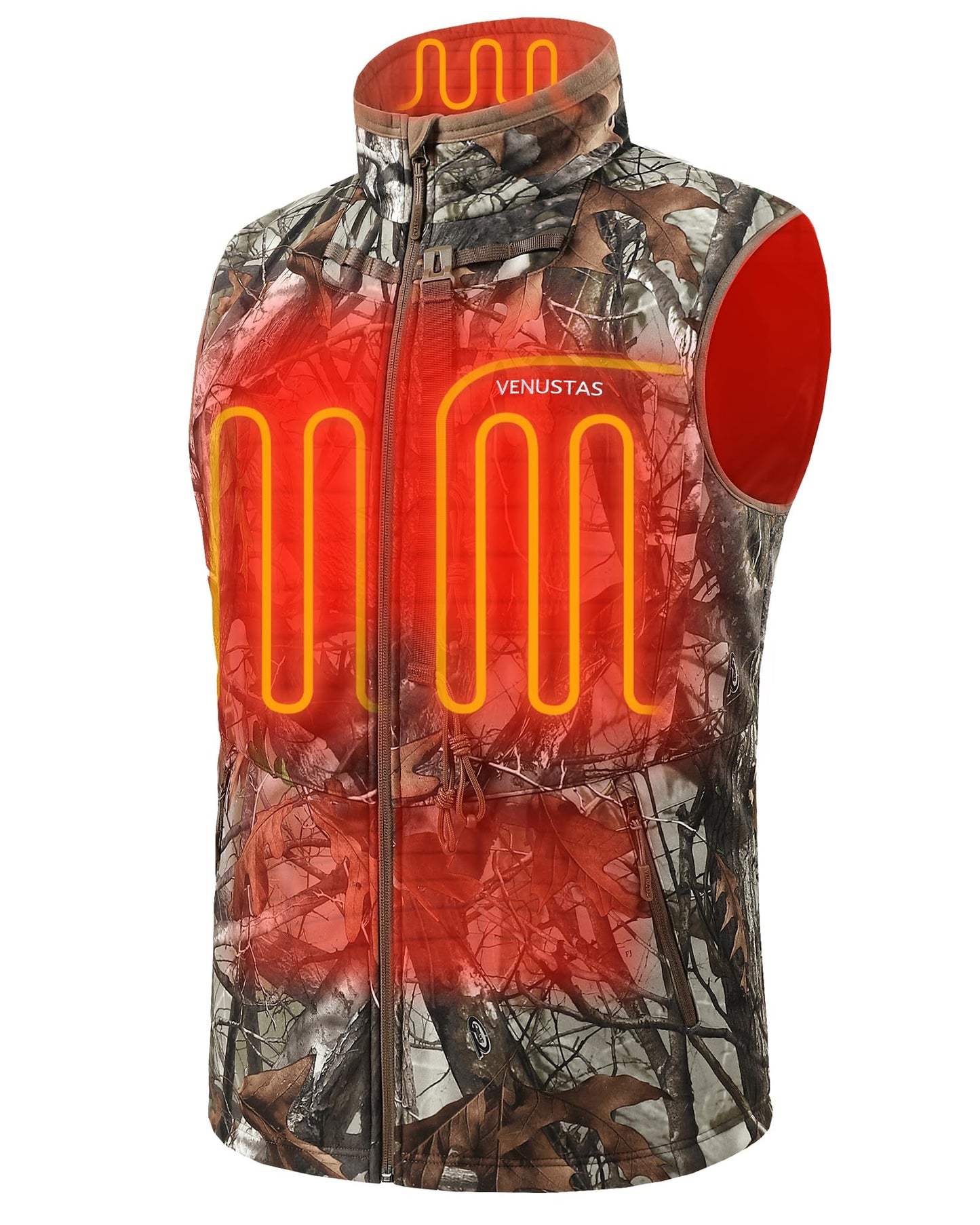 Venustas Heated Hunting Vest For Men, 20-Hour Runtime, Rechargeable Heated Camo Vest with Battery Included