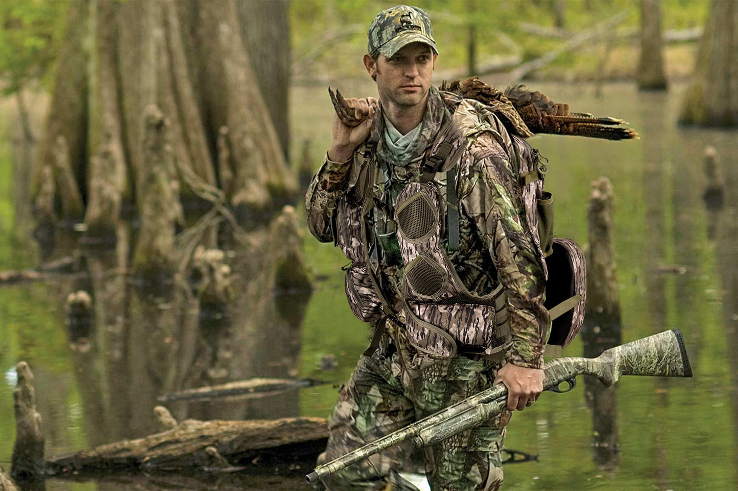 UIIHUNT Turkey Vest with Seat: Lightweight Turkey Hunting Vest with Game Pouch, Adjustable Turkey Hunting Gear Accessories