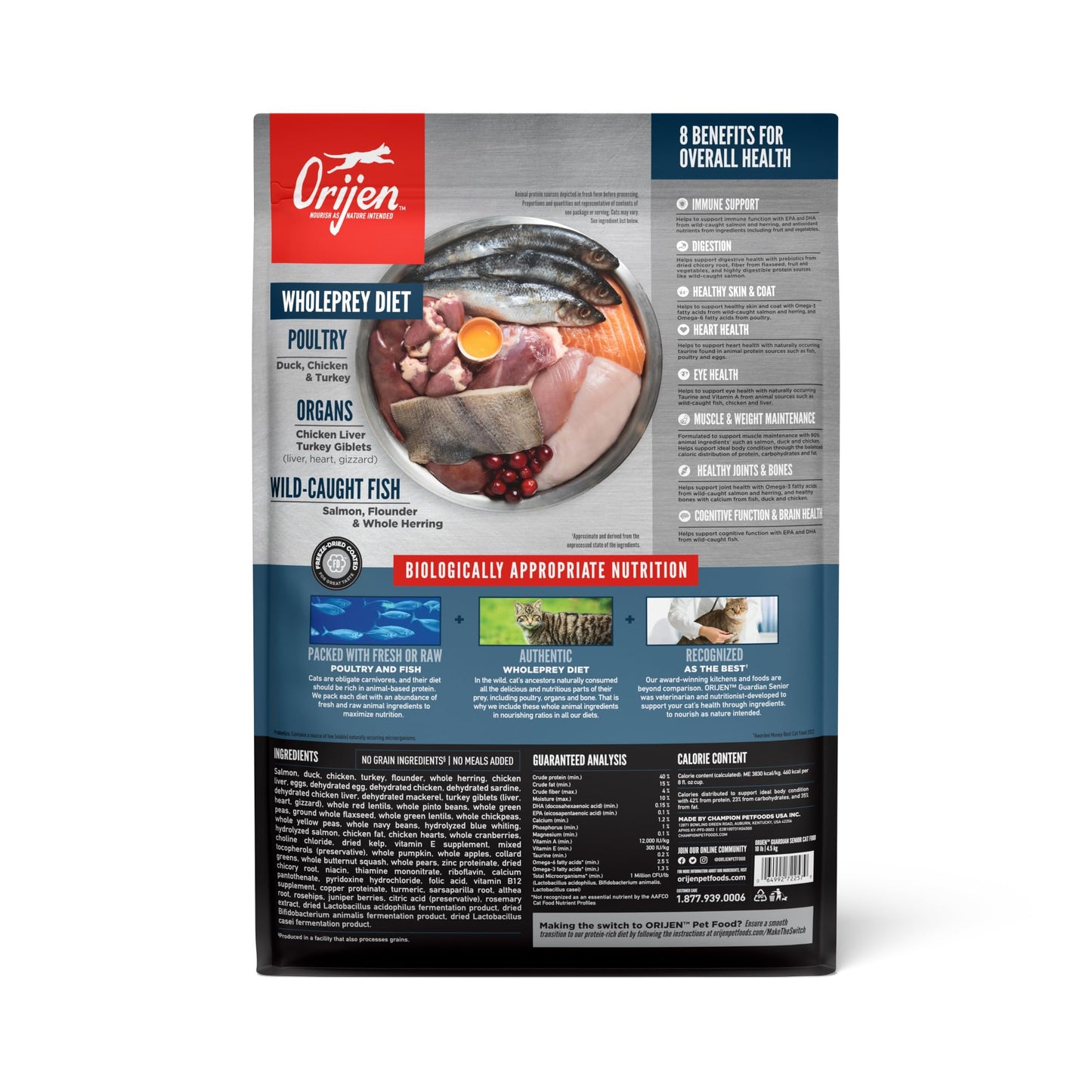 ORIJEN Grain Free High Protein Premium Dry Cat Food Original Recipe, 4lb Bag
