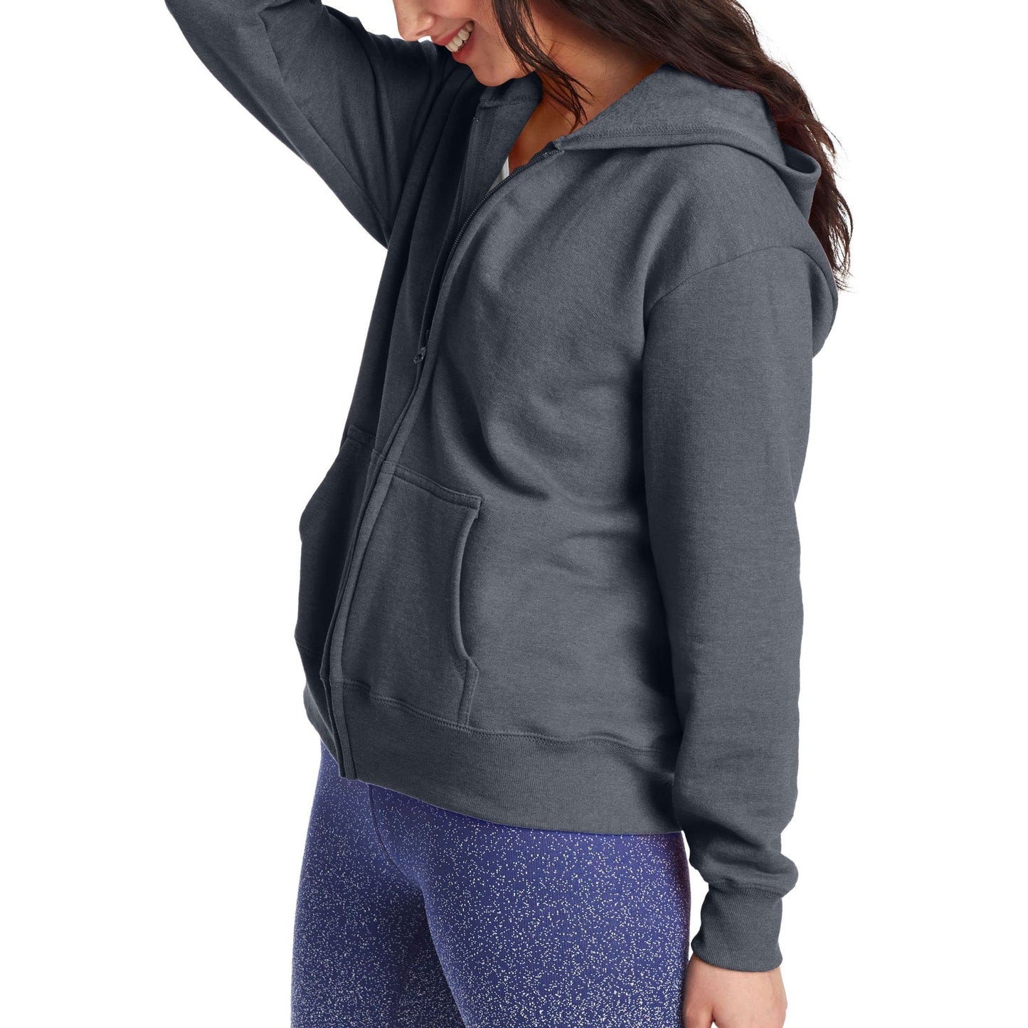 Hanes Women's Hoodie, Ecosmart Fleece Full-zip Hoodie, Zip-up Hooded Sweatshirt
