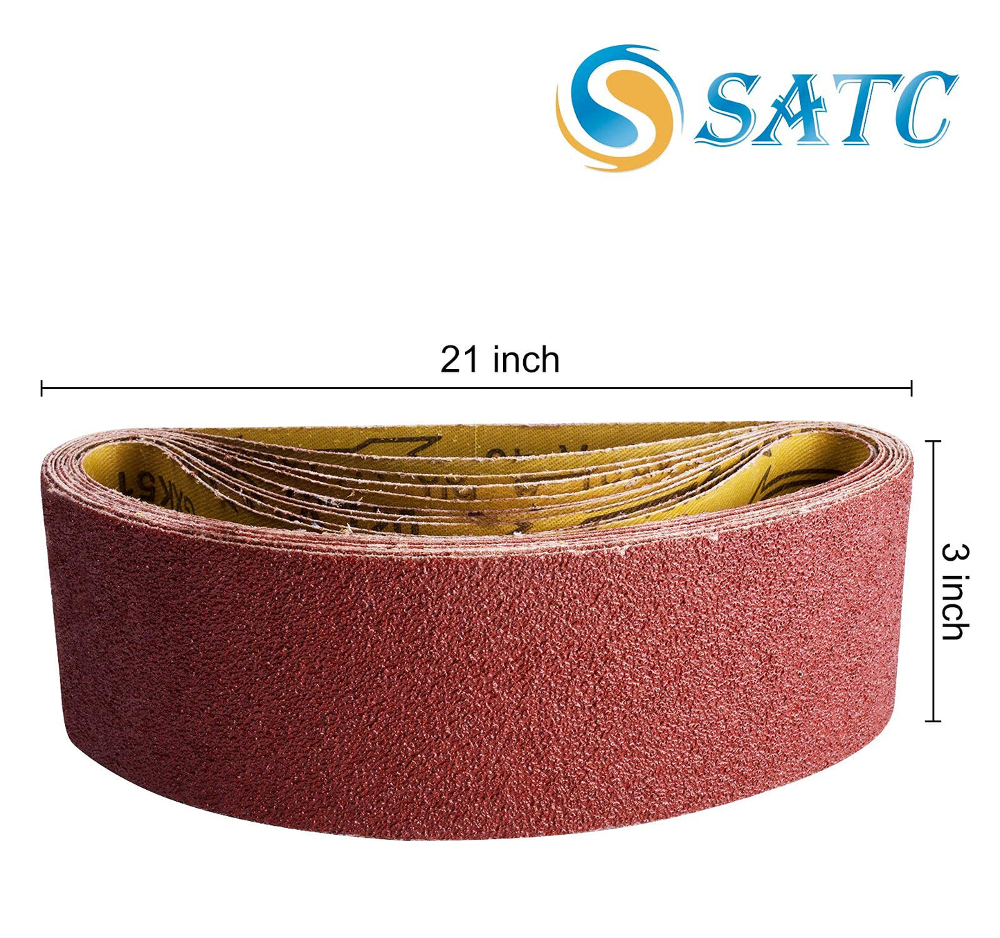 S SATC 3x18 Sanding Belts 20PCS Belt Sander Paper Aluminum Oxide (3 Each of 60/80/120/150/240/400 Grits & 2 of 40 Grits) Ideal for Wood Metal Paint Sanding