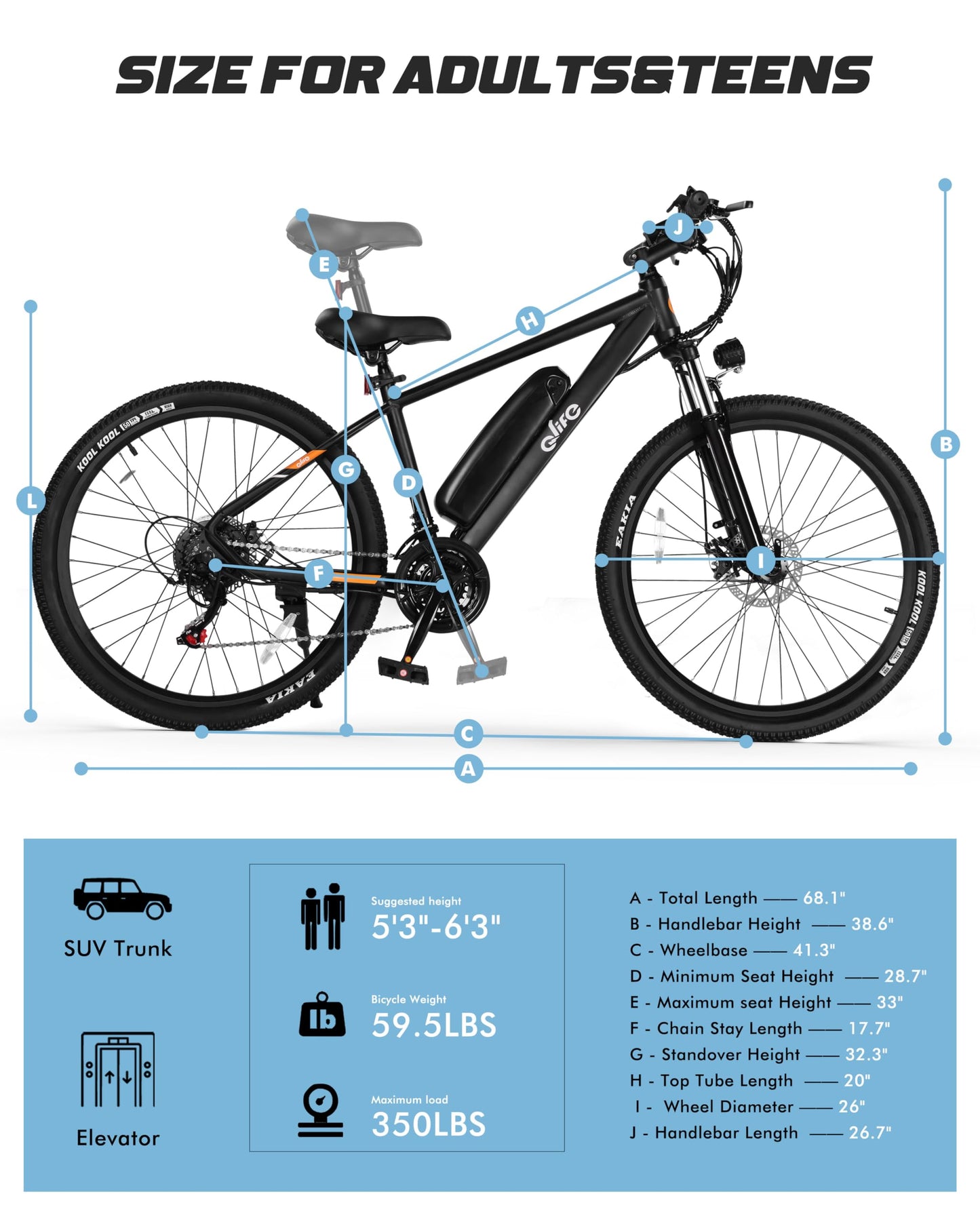 Racer Electric Bike for Adults - 21-Speed Mountain Lightweight Ebike with Peak 750W 22MPH Brushless Motor, 375Wh Removable Battery, 26X2.1 Tire Step Over E-MTB, Up to 40 Miles