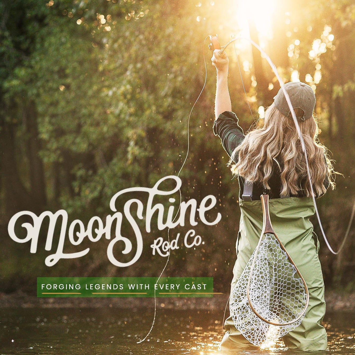 Moonshine Rod Co. Fly Fishing Rod with Carrying Case and Extra Rod Tip Section, Slow-Medium-Fast Action