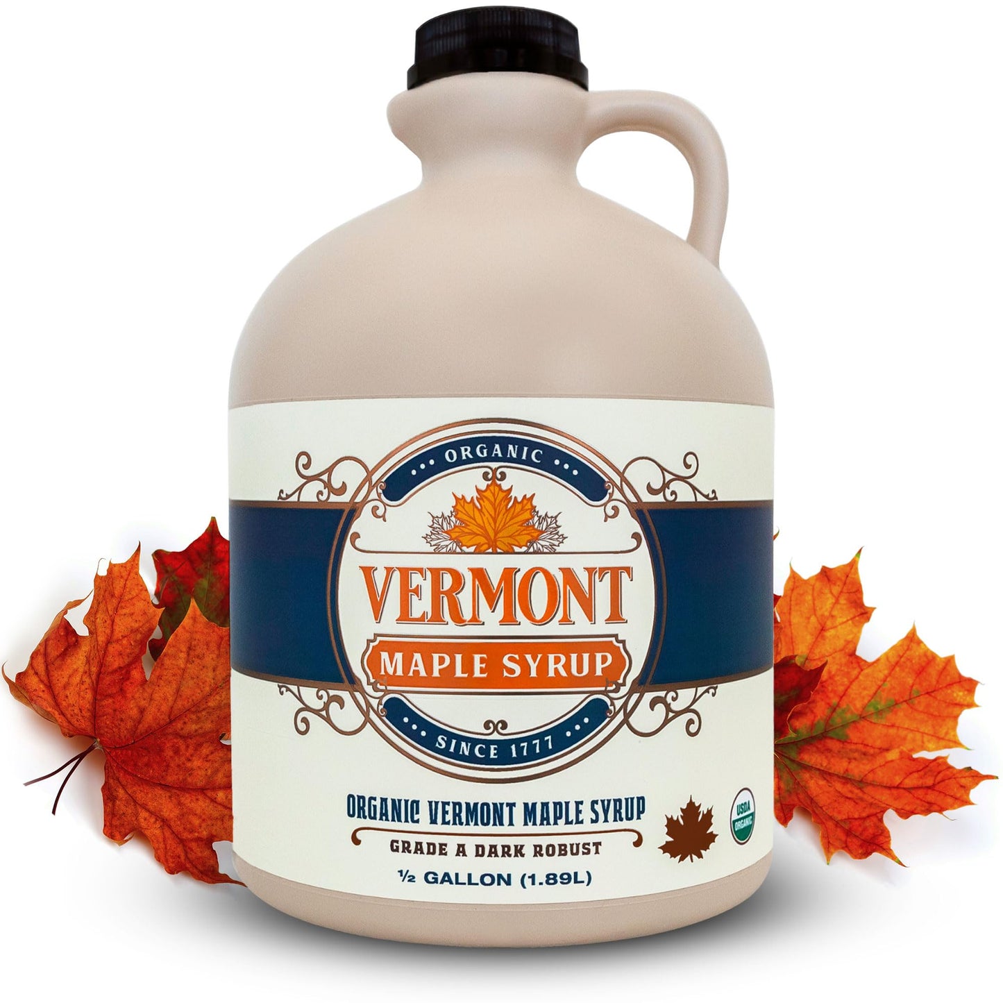Vermont Maple Syrup - 64 oz Grade A, Golden Delicate Organic Maple Syrup - 100% Pure and Authentic Maple Syrup for Pancakes, Waffles and More - Nut free, Gluten Free, Vegan, Paleo