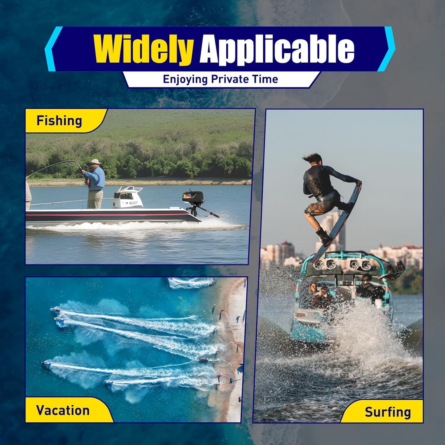 Fishing Boat Engines 3.6 HP,2-Stroke Gas Trolling Motor Water Cooling,Motor Fishing Boat Motor Water Coolingwear And Heat Resistance,Cdi Ignition Boat Engine Rubber Boats, Inflatable Boats