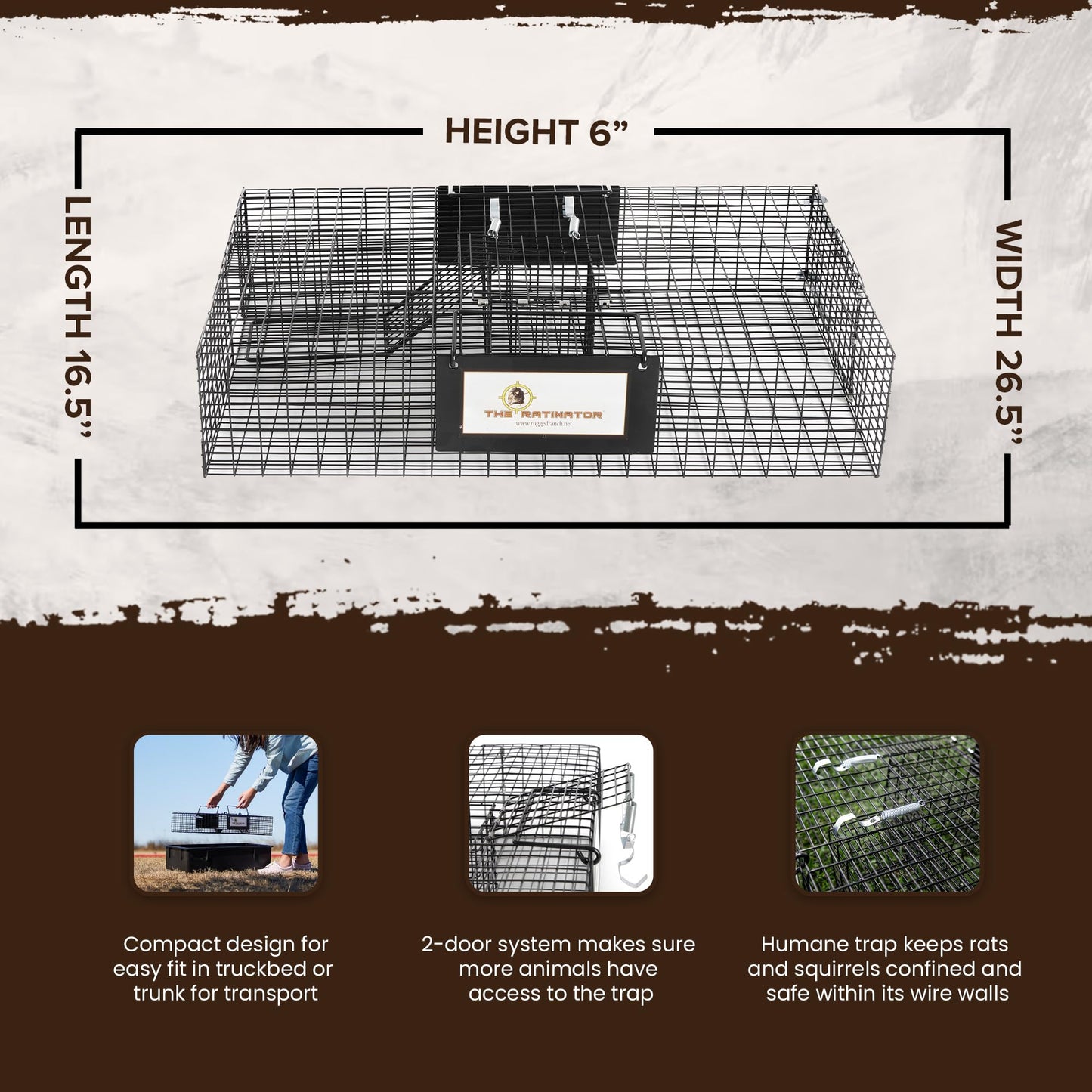Rugged Ranch Live Chipmunk Trap, Catch & Release Cage, Large, Chipmunkinator
